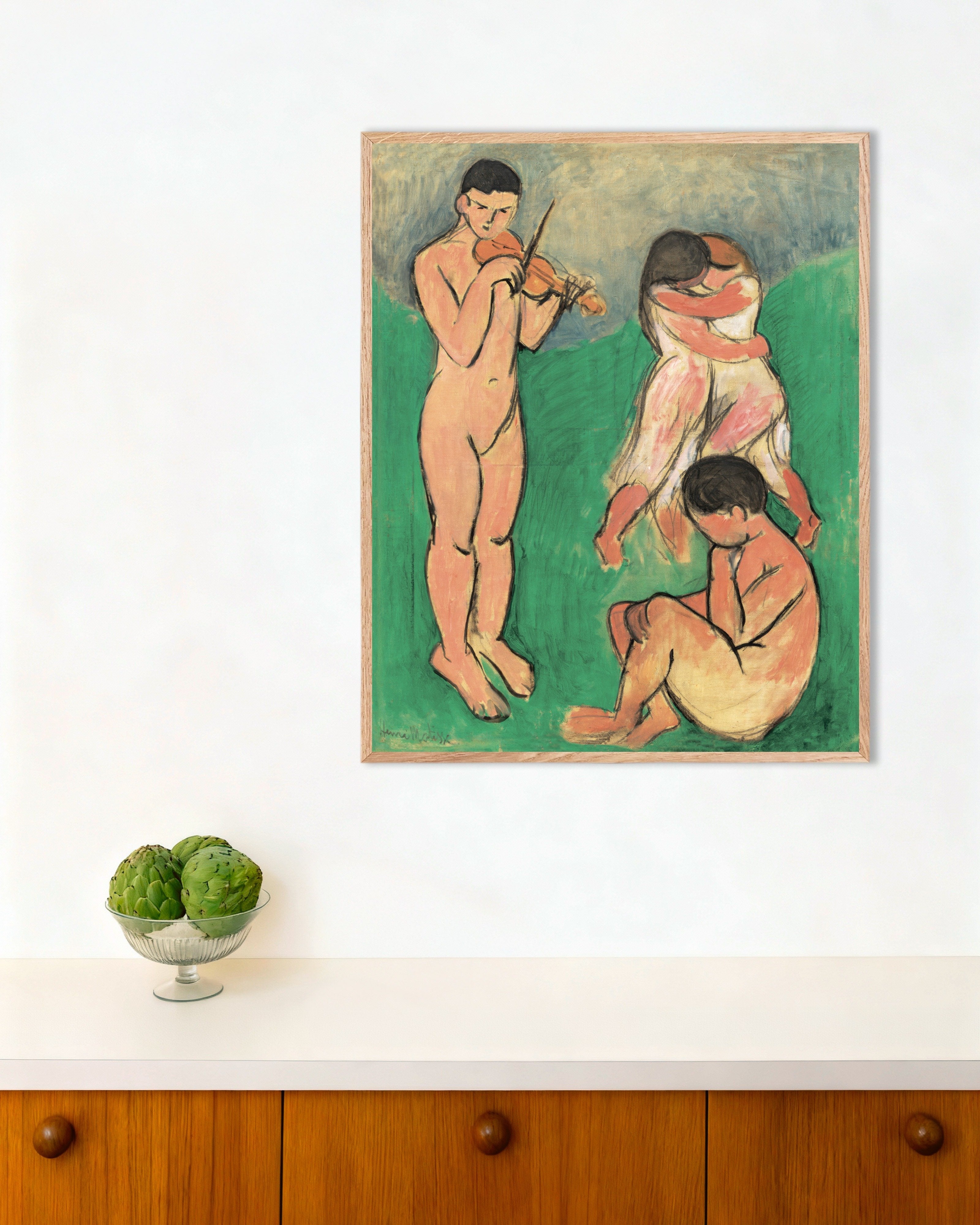 Poster of Music (1907) by Henri Matisse - Poster, with natural wooden frame