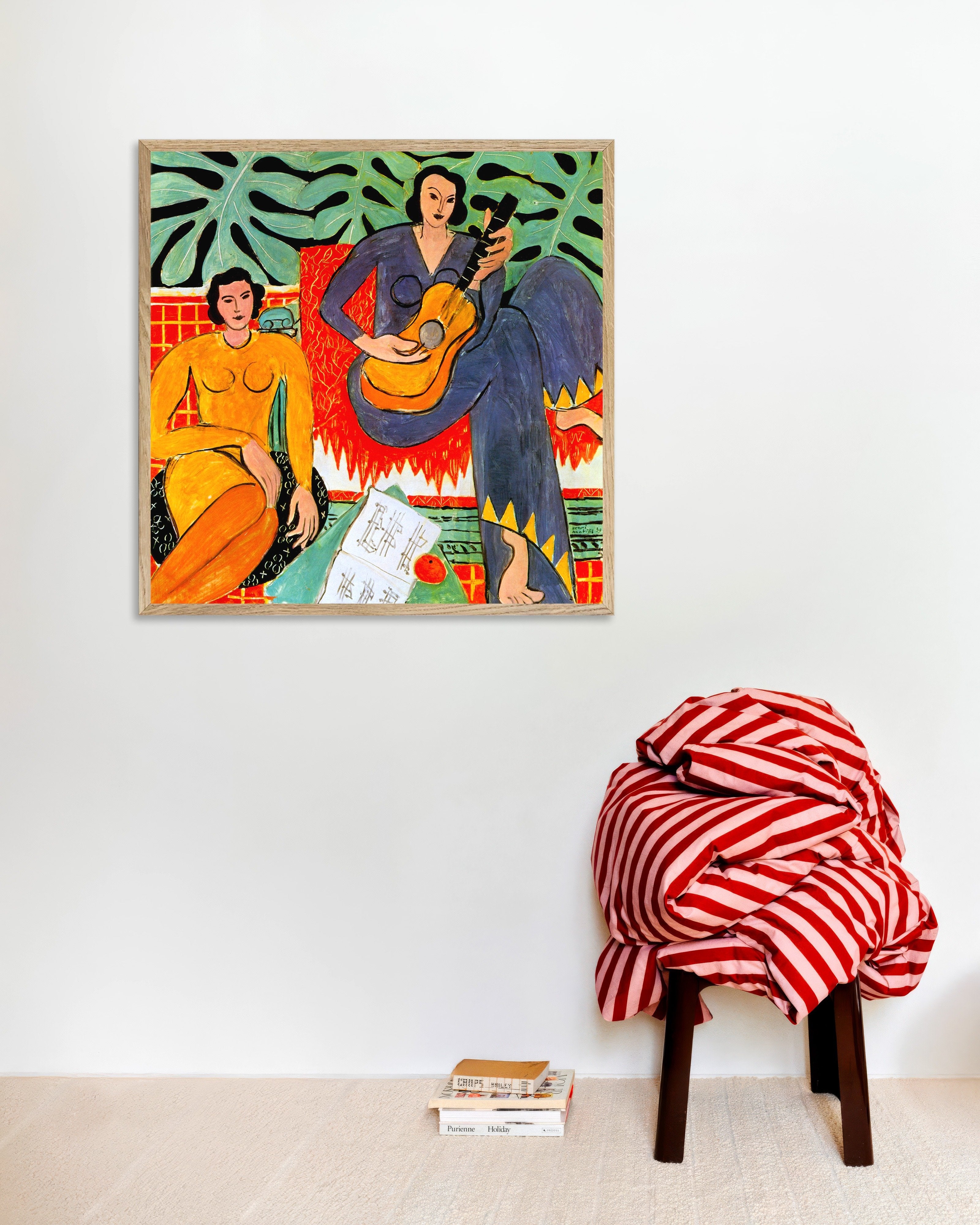 Poster of Music (1939) by Henri Matisse, with natural wooden frame