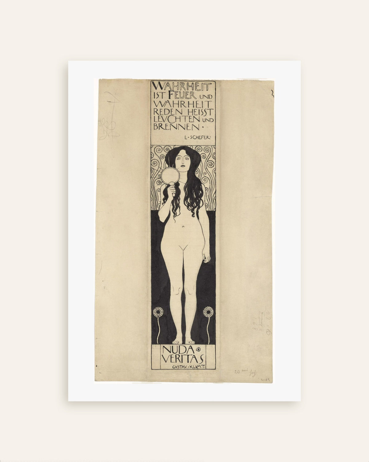 Plakat Nuda Veritas (1898), Gustav Klimt, miniatura