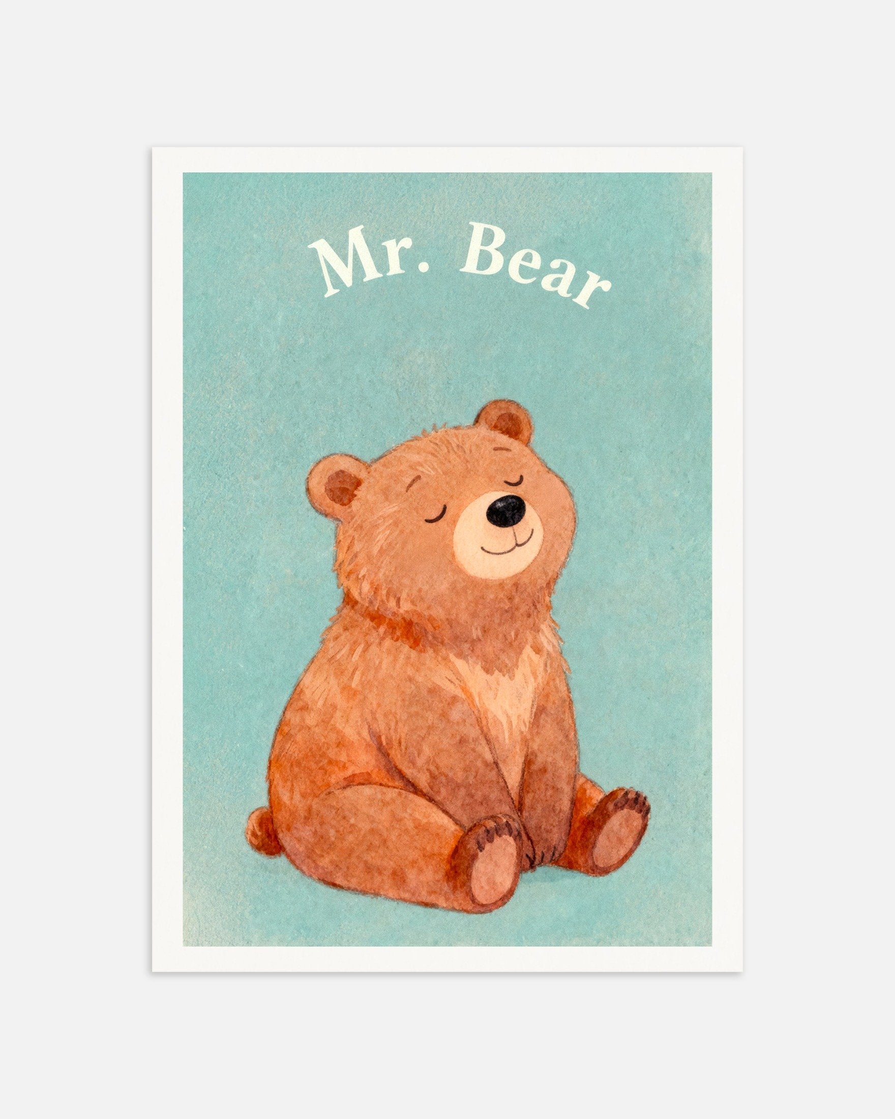 Poster of Nursery bear wall art – Cozy woodland animal, thumbnail