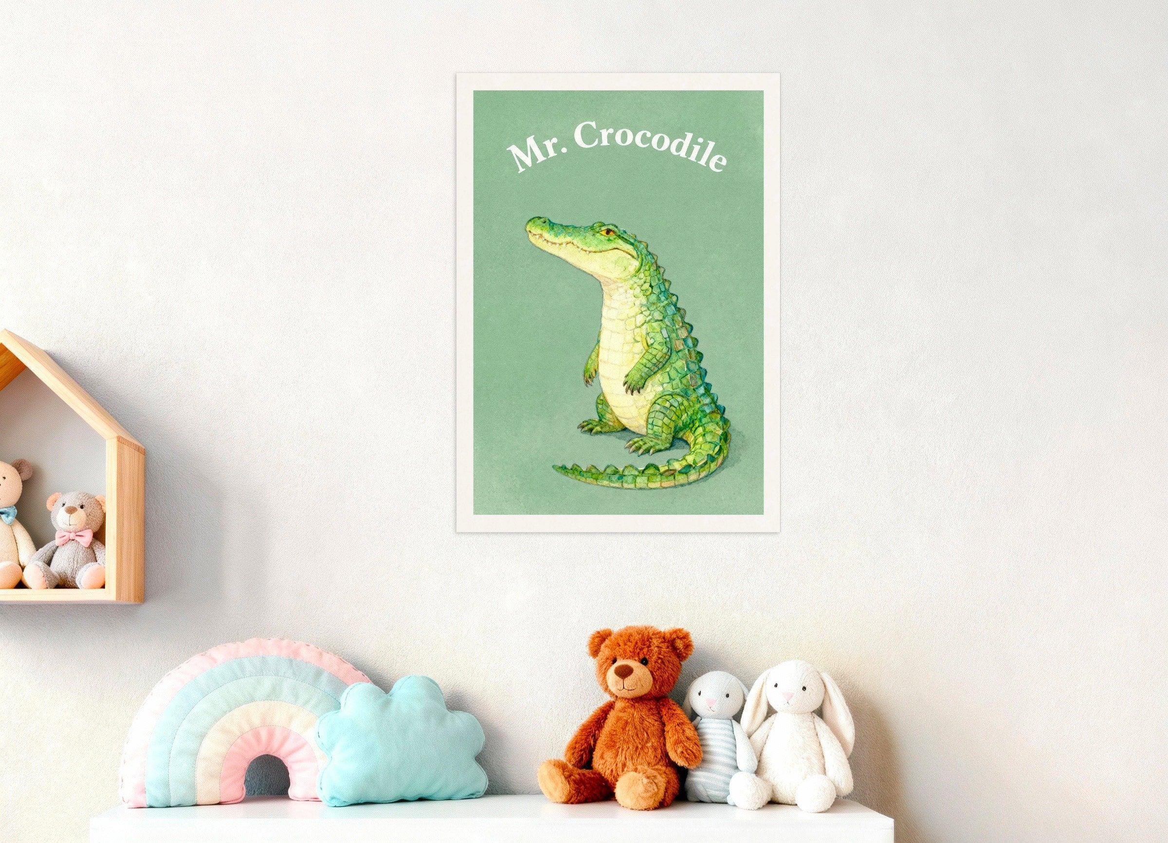 Poster of Nursery crocodile wall art – Fun jungle animal