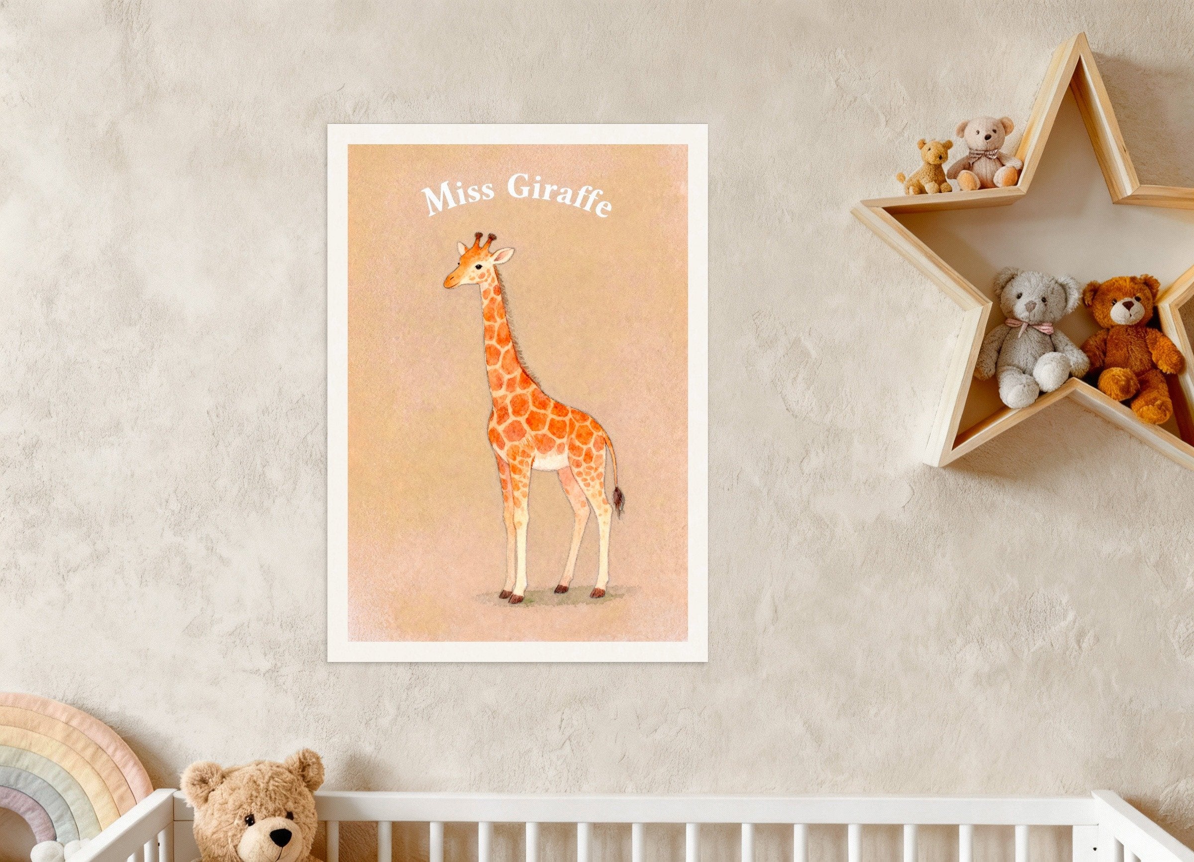Poster of Nursery giraffe wall art – Tall animal poster