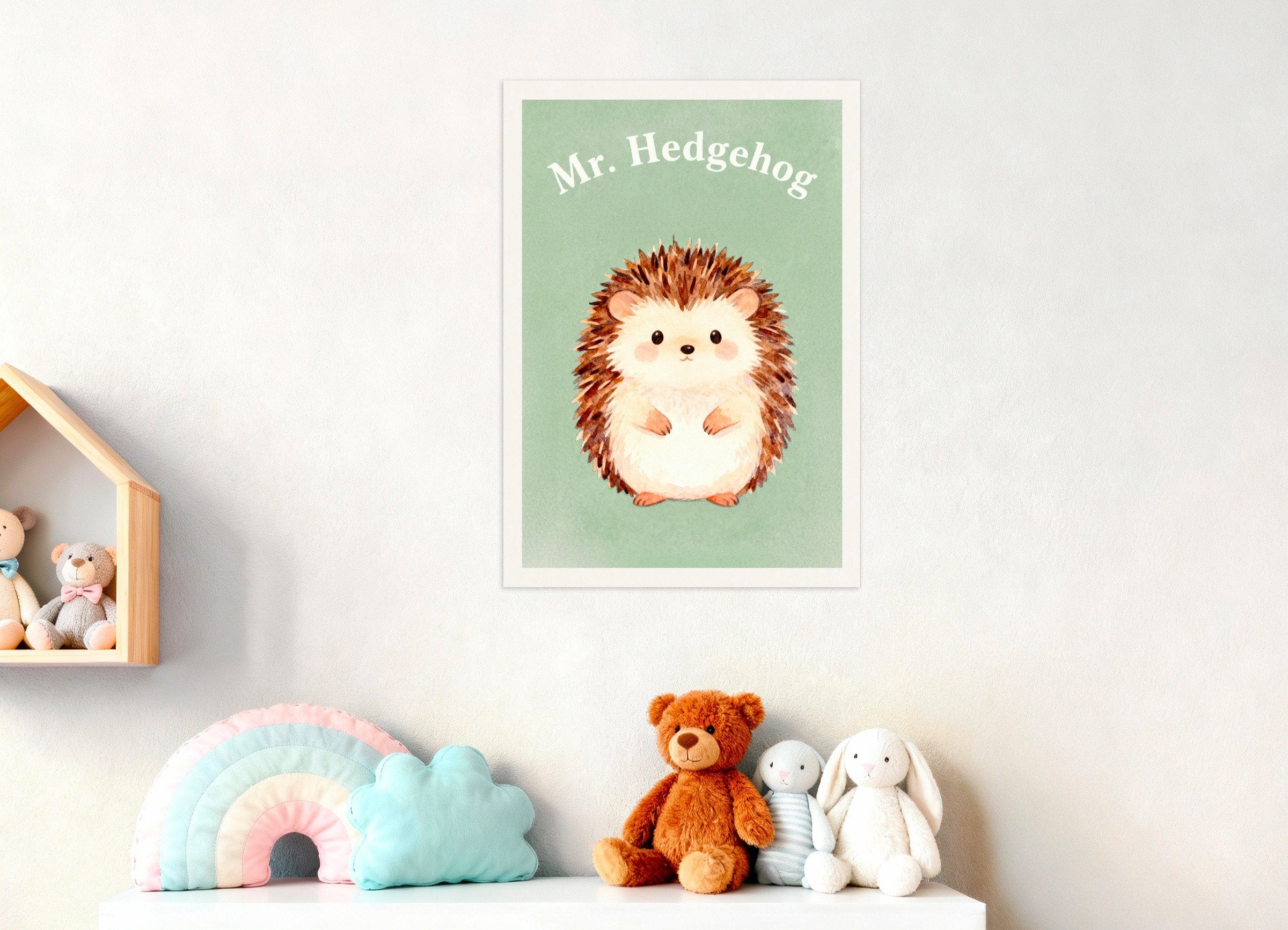 Poster of Nursery hedgehog wall art – Cute spiky friend