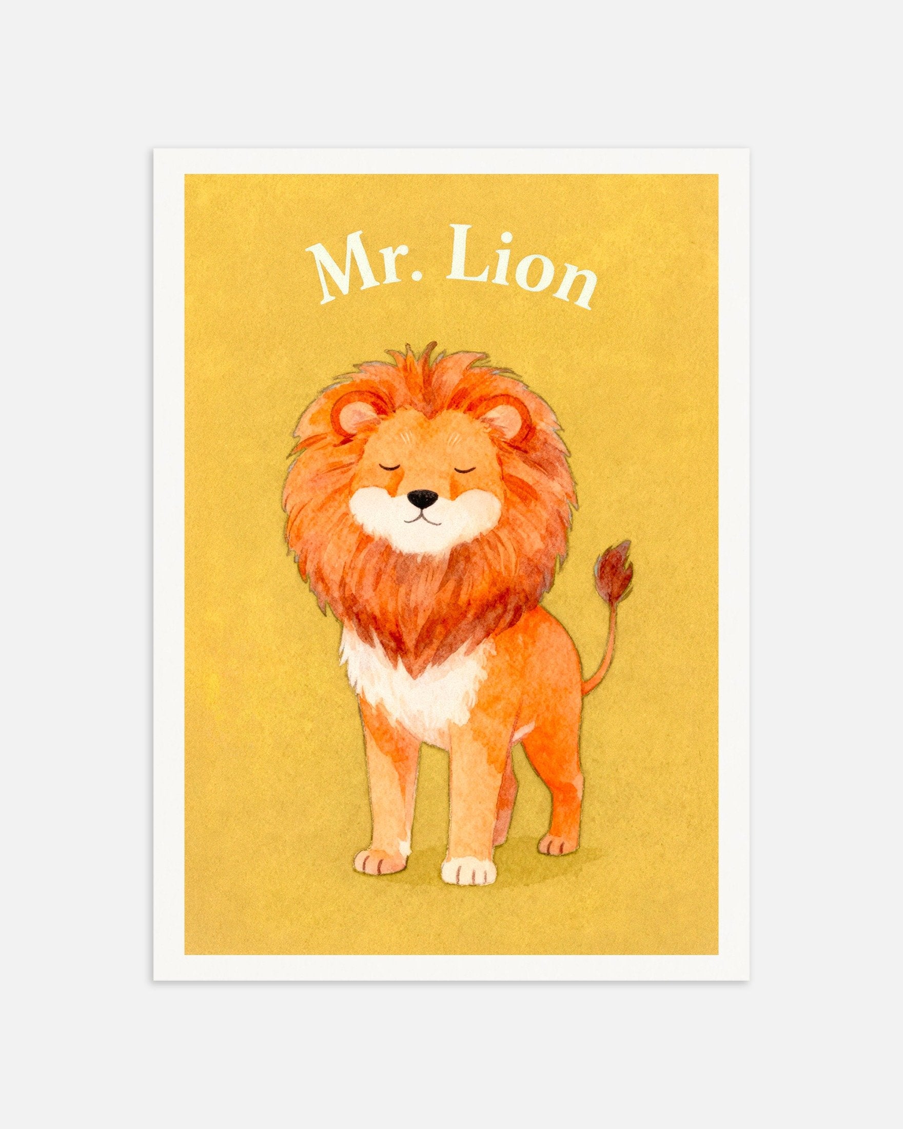 Poster of Nursery lion wall art – Jungle king watercolor, thumbnail