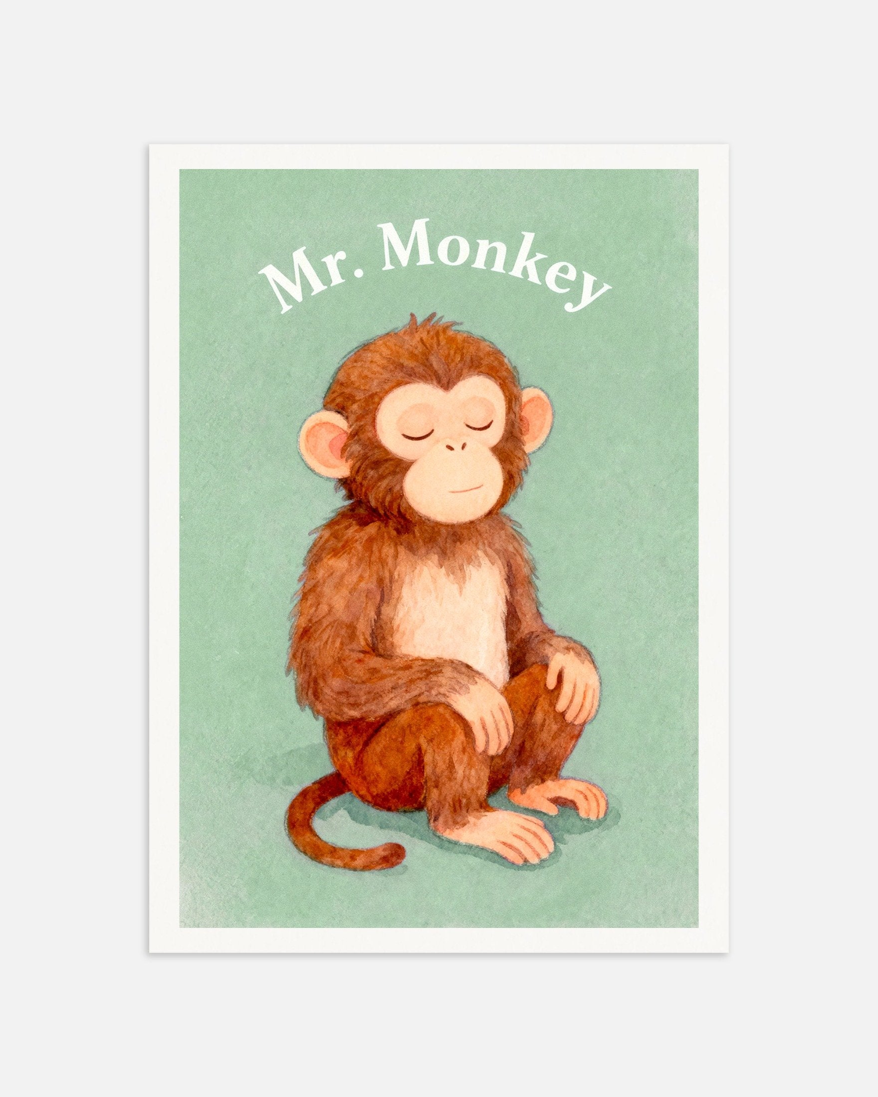 Poster of Nursery monkey wall art – Playful jungle animal, thumbnail