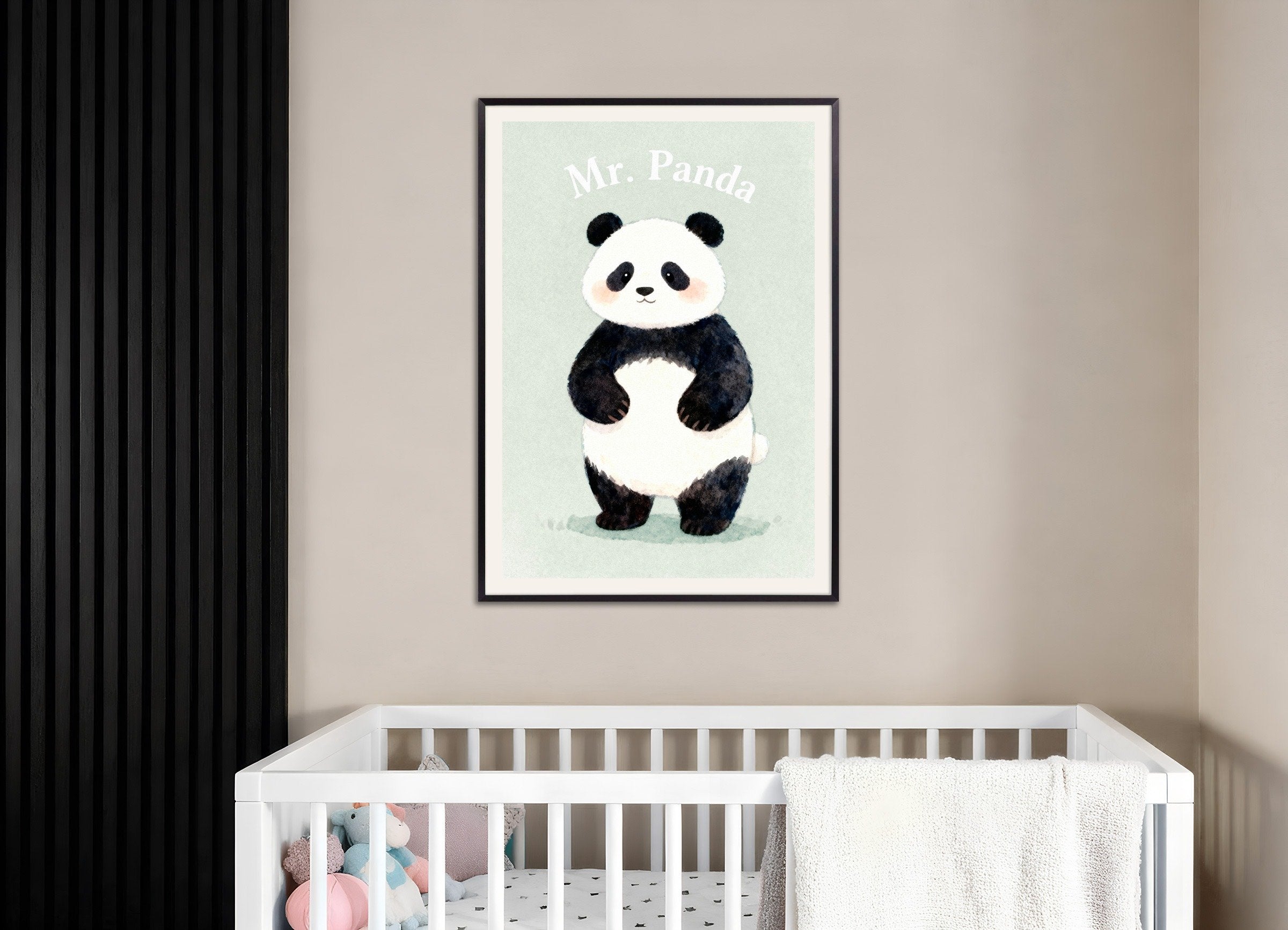 Poster of Nursery panda wall art – Cute print, with metal frame