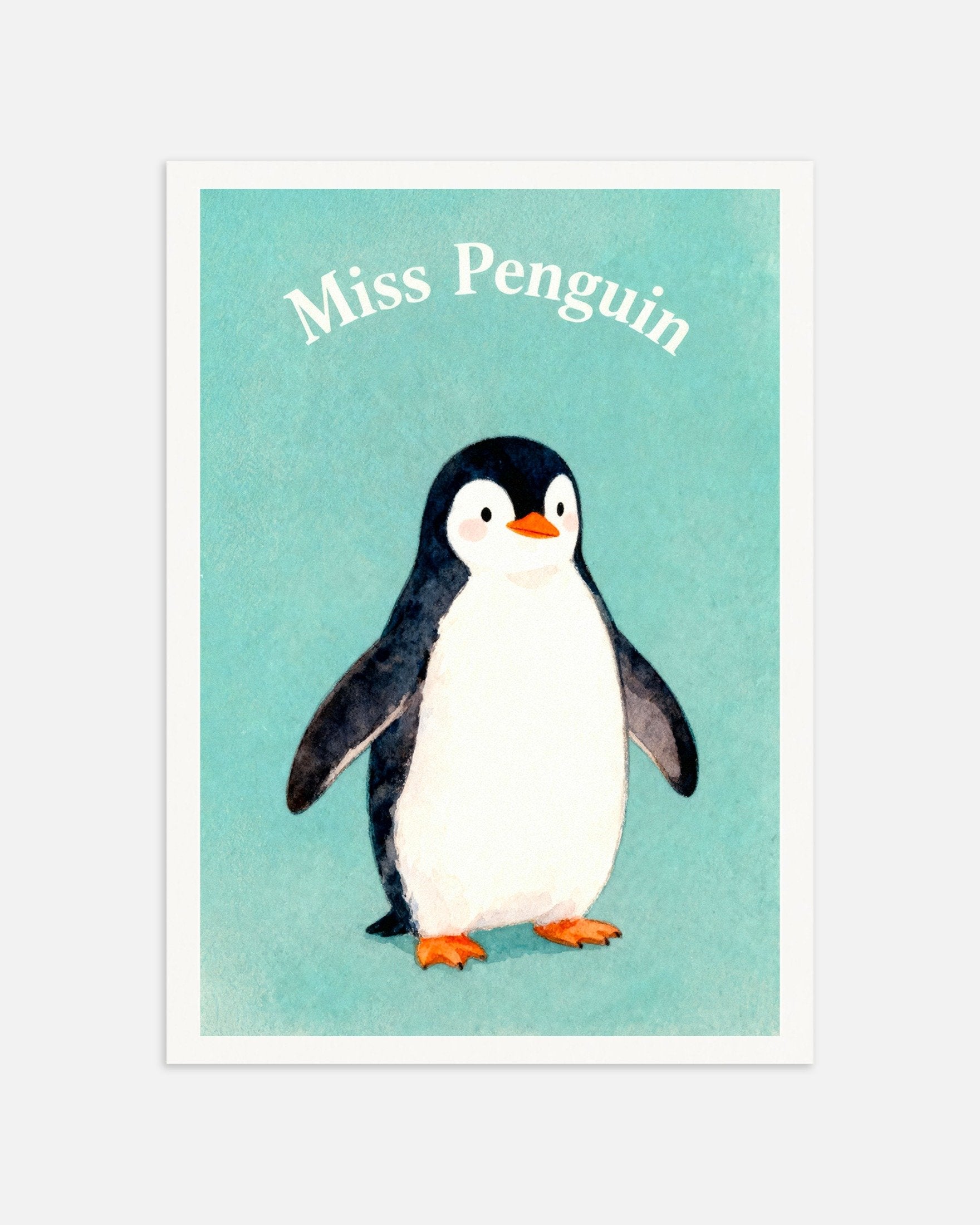 Poster of Nursery penguin wall art – Cute arctic animal watercolor, thumbnail