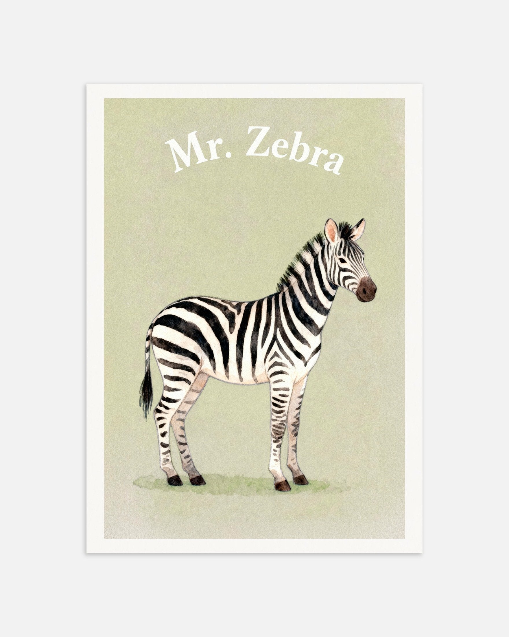 Poster of Nursery zebra wall art – Safari stripes watercolor poster, thumbnail