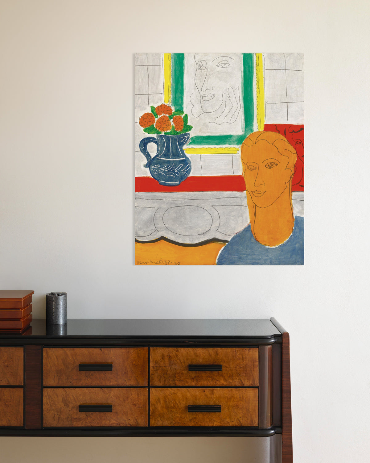 Plakat „Ochrowa głowa (Postać i bukiet) (1937), Henri Matisse”