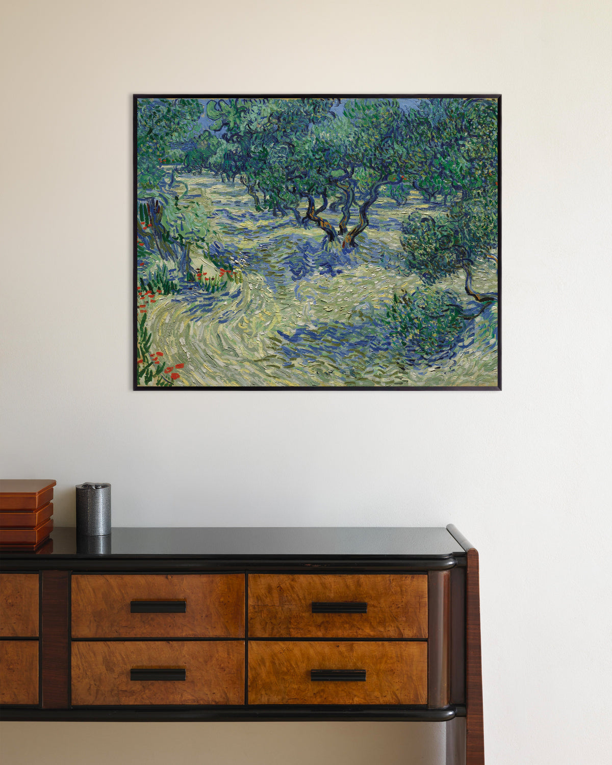 Plakat „Oliwny gaj (1889), Vincent van Gogh” w metalowej ramie