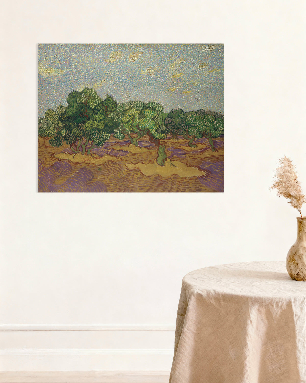 Plakat „Drzewa oliwne pod bladym niebem (1889), Vincent van Gogh”
