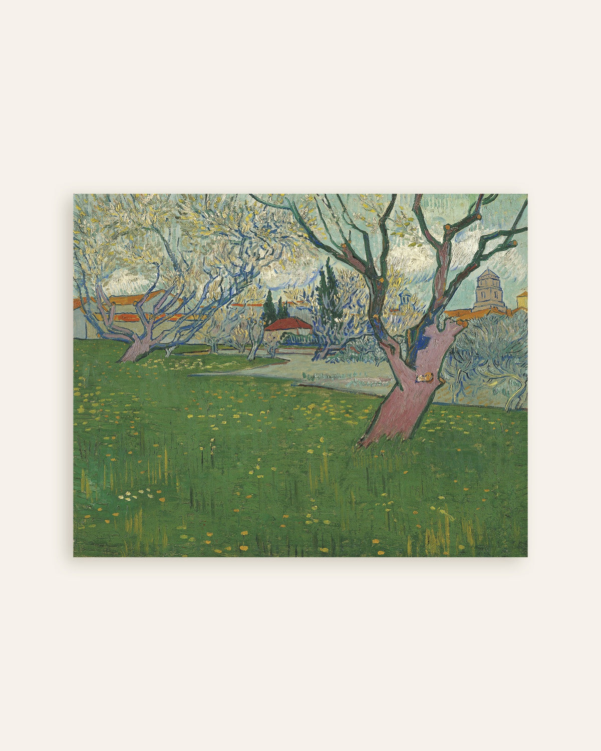 Plakat „Kwitnący sad z widokiem na Arles (1889), Vincent van Gogh”, miniatura