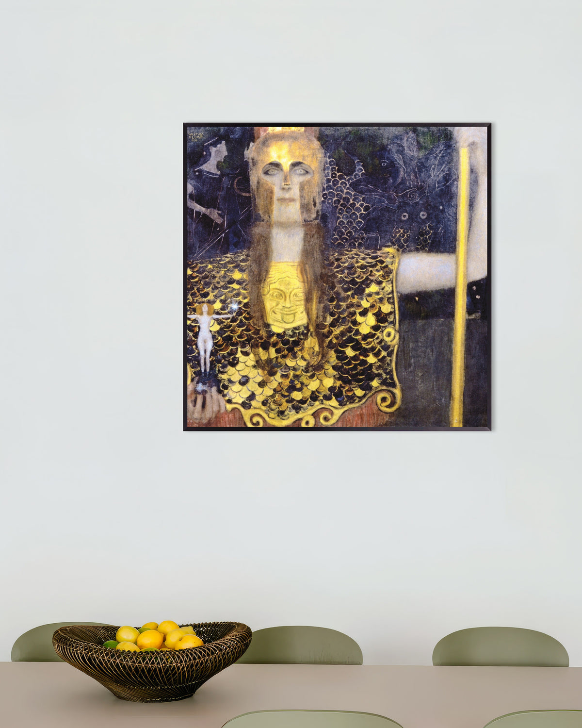 Plakat „Pallas Atena (1898), Gustav Klimt” w metalowej ramie