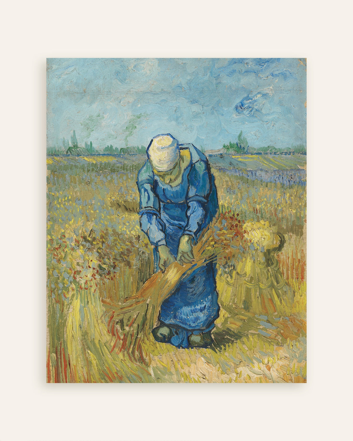 Plakat „Wieśniaczka wiążąca snopy, według Milleta (1889), Vincent van Gogh”, miniatura