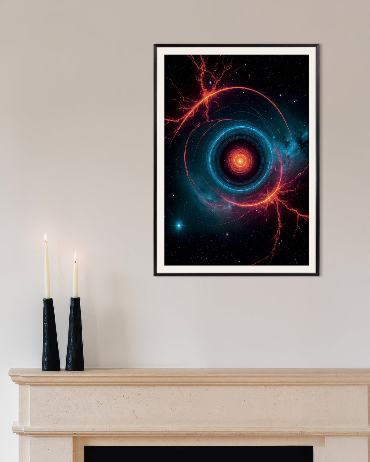 Poster of Photolab luminescent neon, space phenomenon - Poster, with metal frame