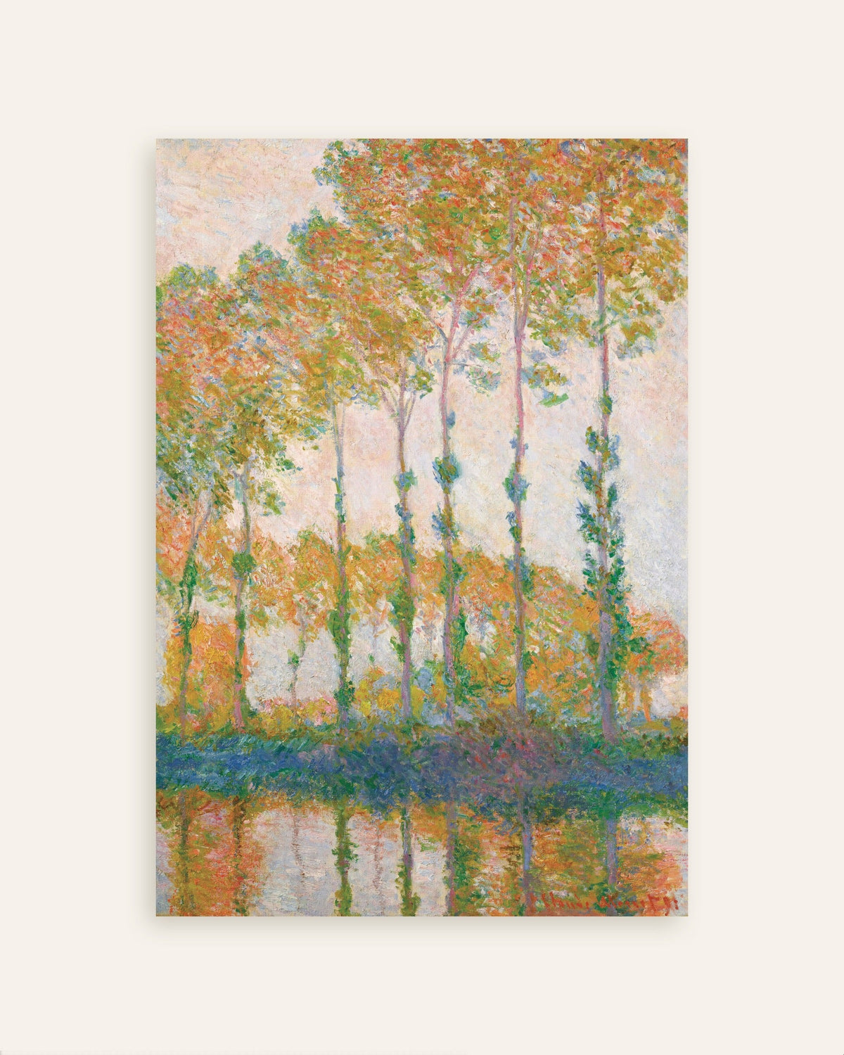 Plakat Topole nad brzegiem Epte, jesień (1891), Claude Monet, miniatura