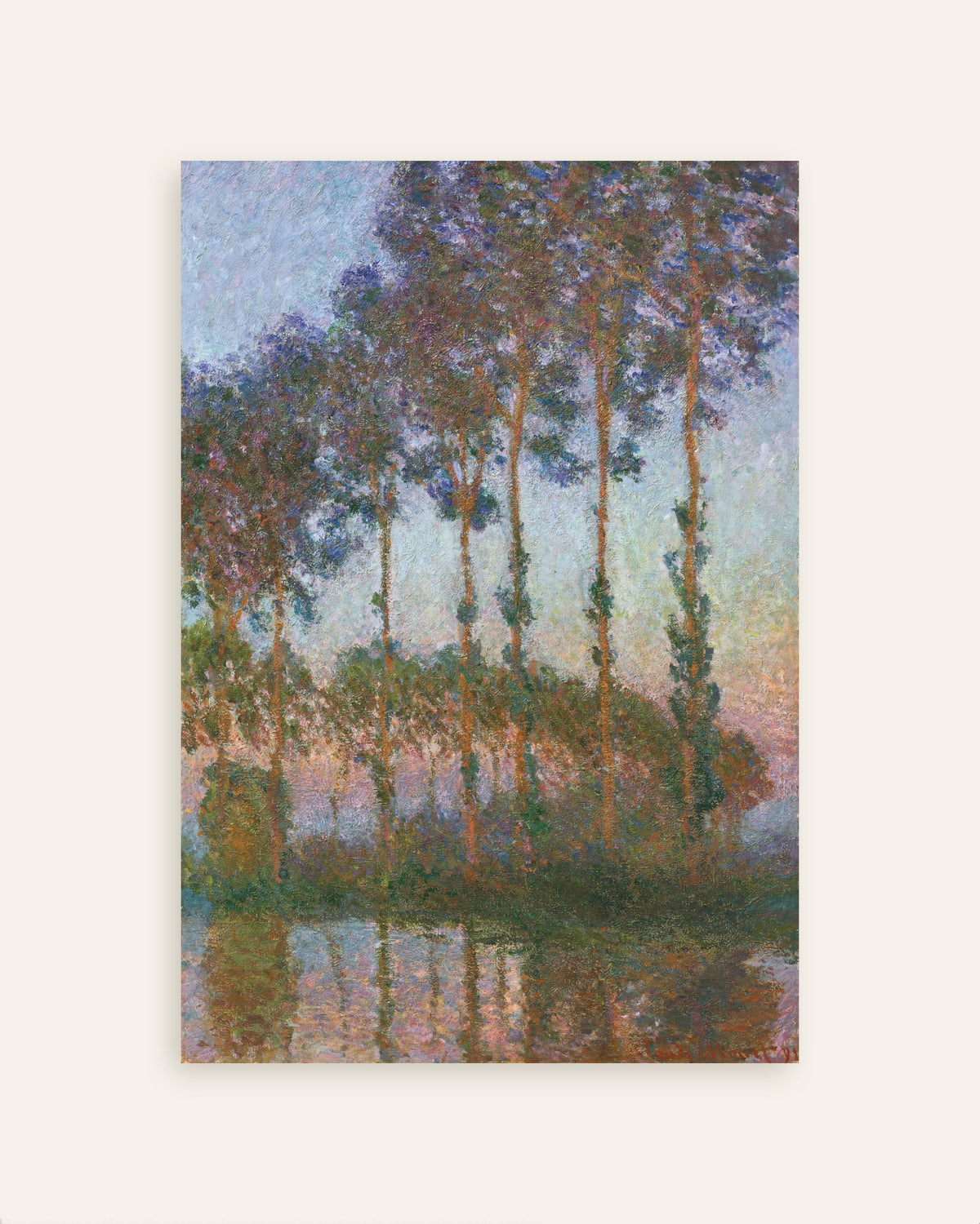 Plakat Topole nad brzegiem Epte, zmierzch (1891), Claude Monet, miniatura