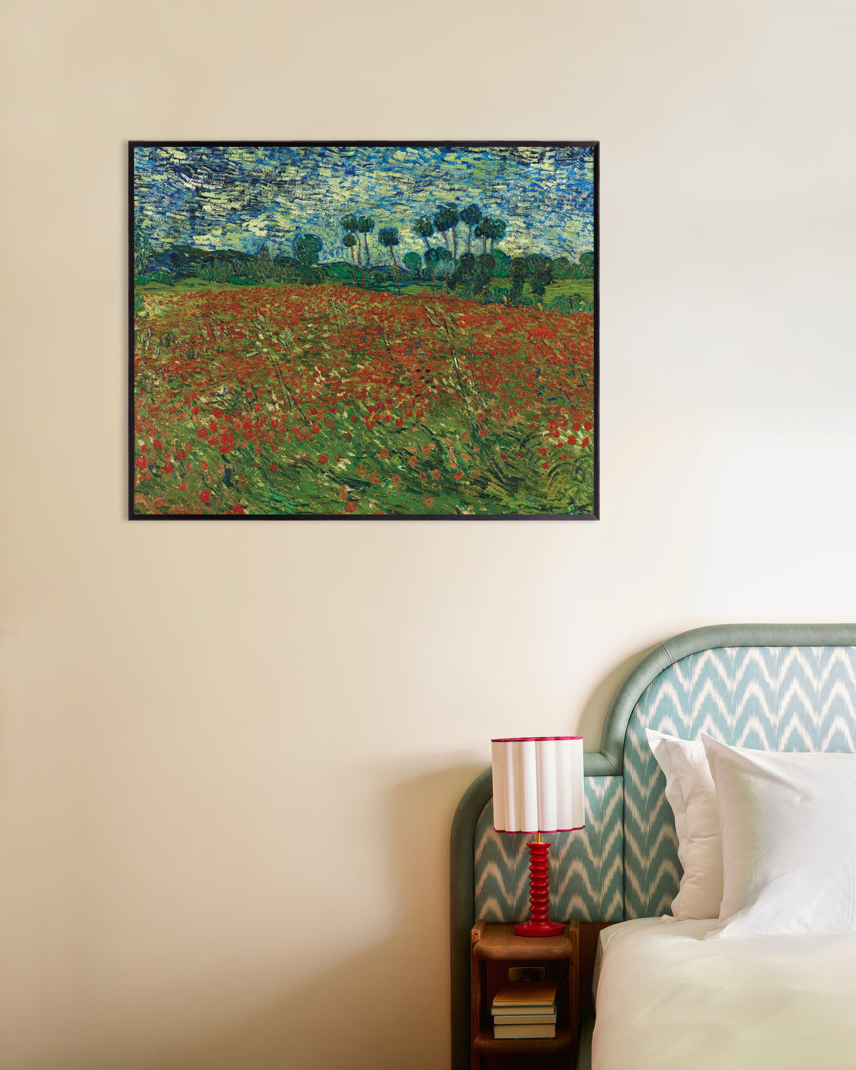 Plakat Pole maków (1890), Vincent van Gogh, w metalowej ramie