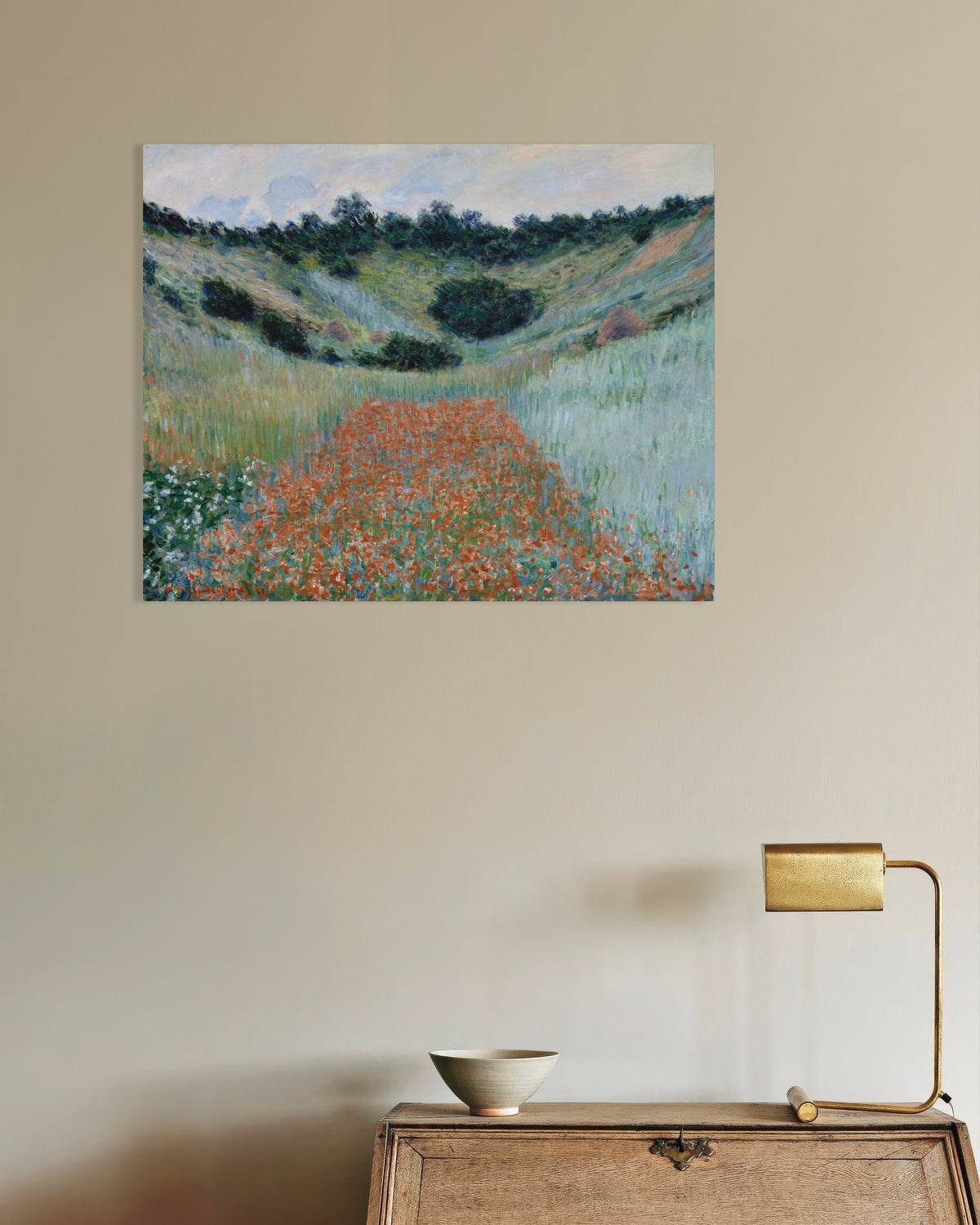 Plakat Pole maków w kotlinie koło Giverny (1885), Claude Monet