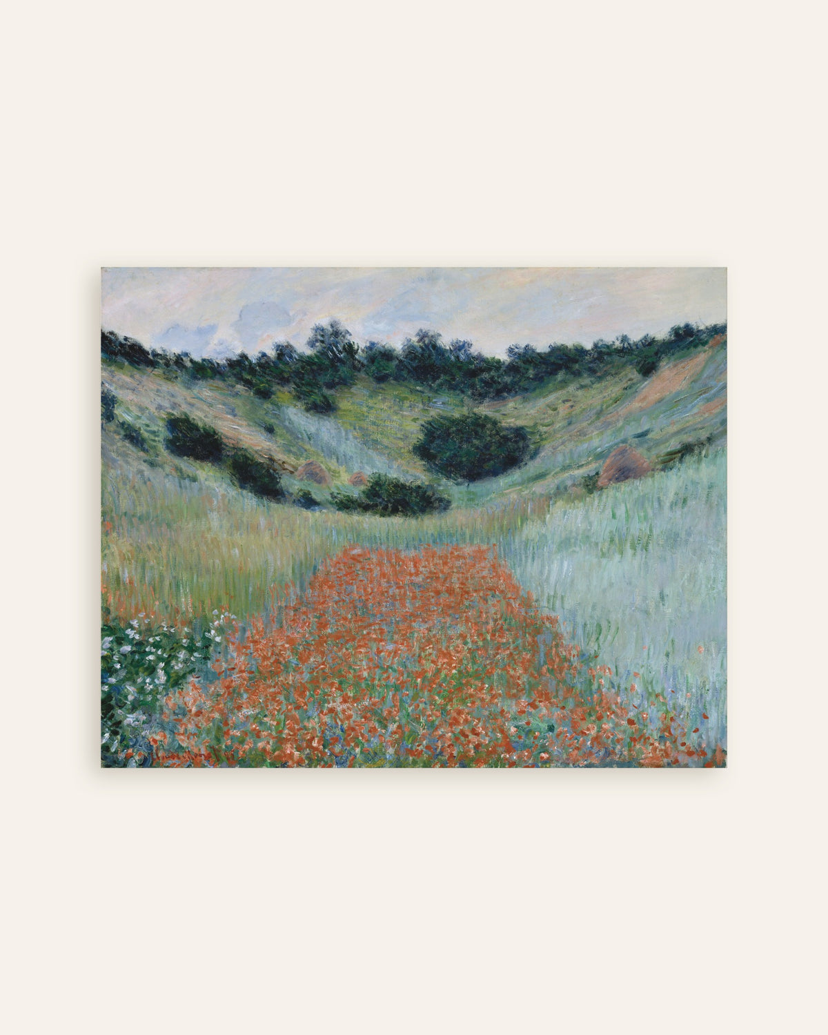 Plakat Pole maków w kotlinie koło Giverny (1885), Claude Monet, miniatura