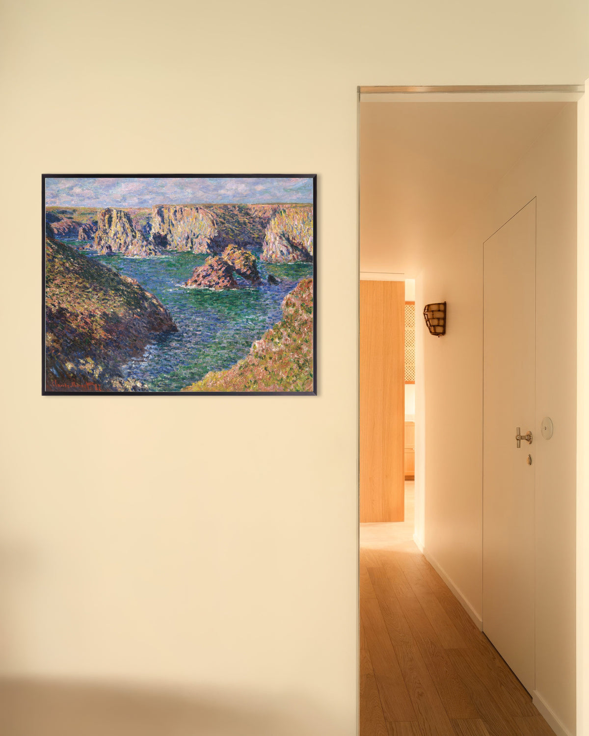 Plakat Port-Domois, Belle-Île (1887), Claude Monet, w metalowej ramie