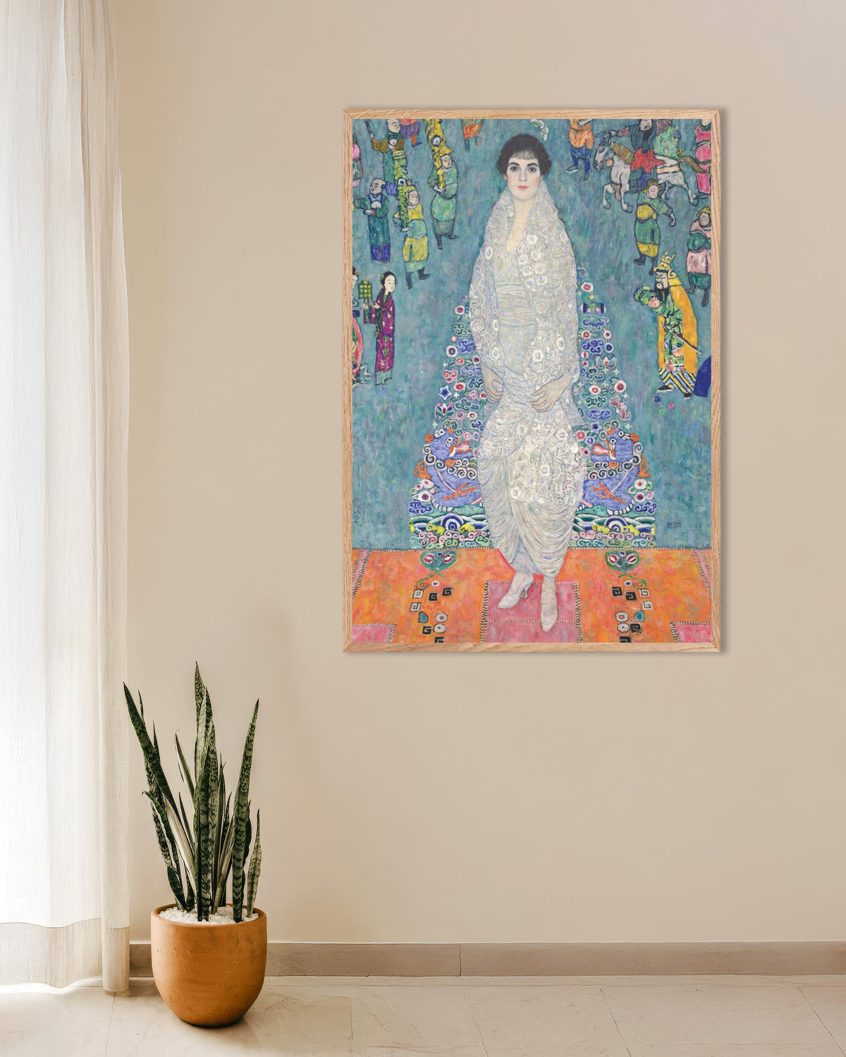 Plakat Portret Elisabeth Lederer (1914–1916), Gustav Klimt, w ramie z naturalnego drewna