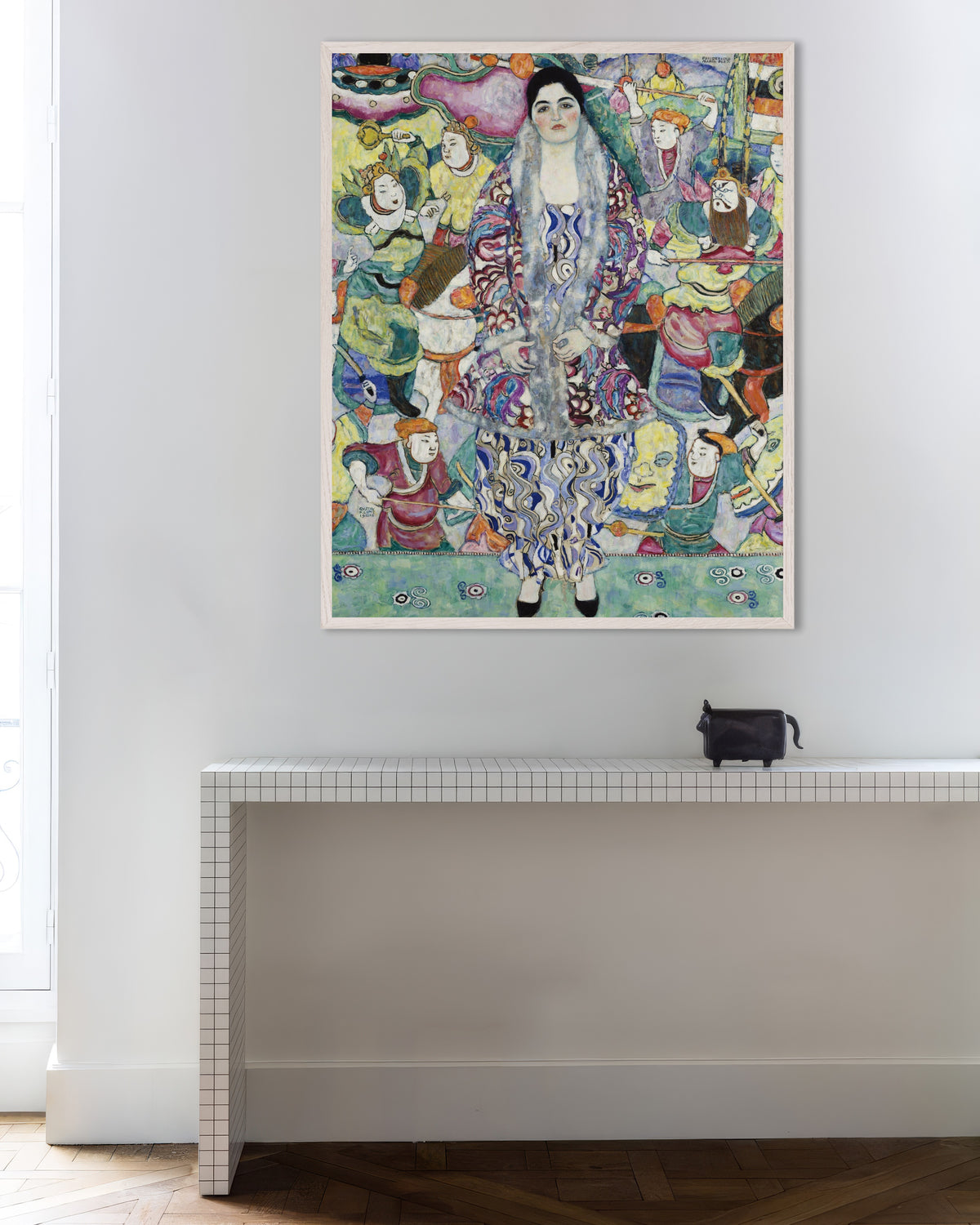 Plakat przedstawiający Portret Friederike Marii Beer (1916), Gustav Klimt, w białej drewnianej ramie