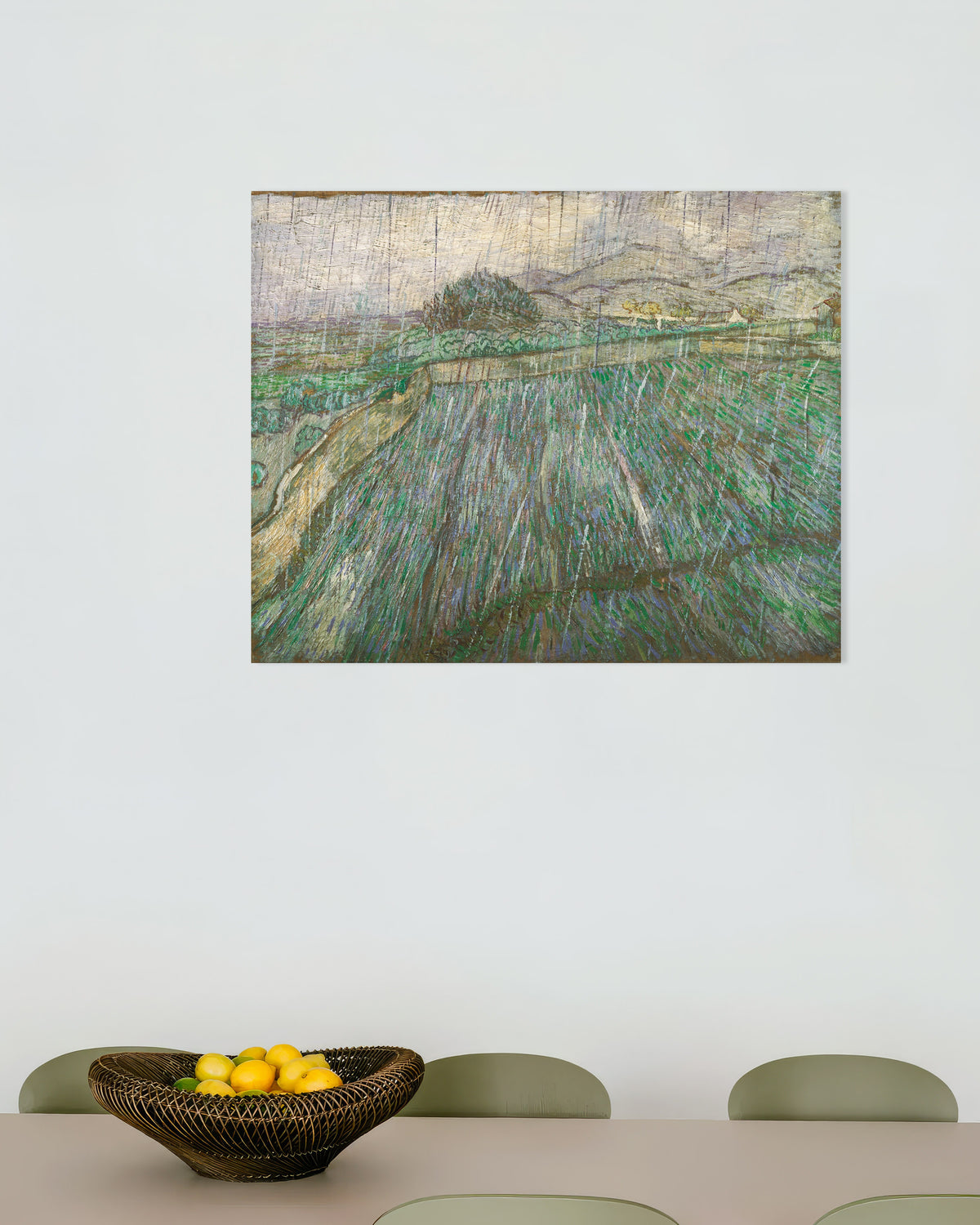 Plakat „Deszcz (1889), Vincent van Gogh”