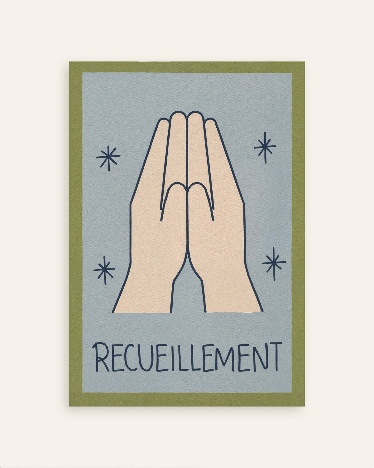 Recueillement – minimalistyczny plakat z rysunkiem konturowym, miniatura