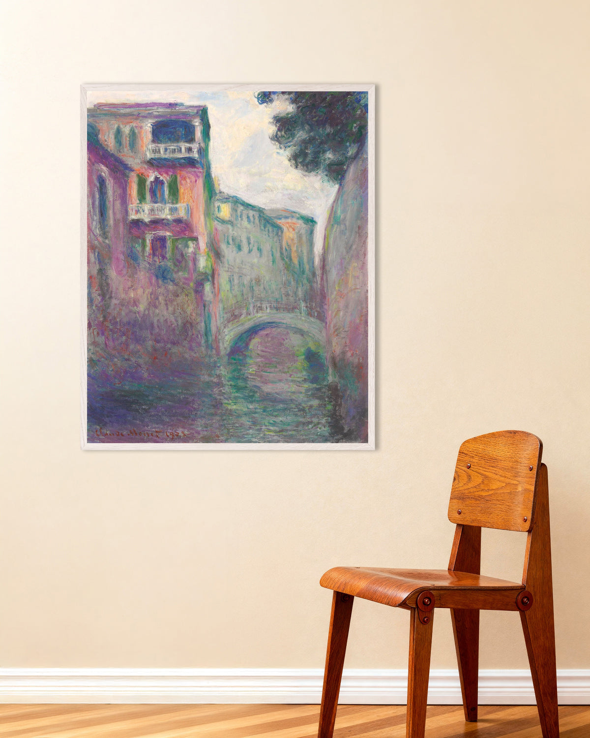 Plakat Rio della Salute (1908), Claude Monet, w białej drewnianej ramie
