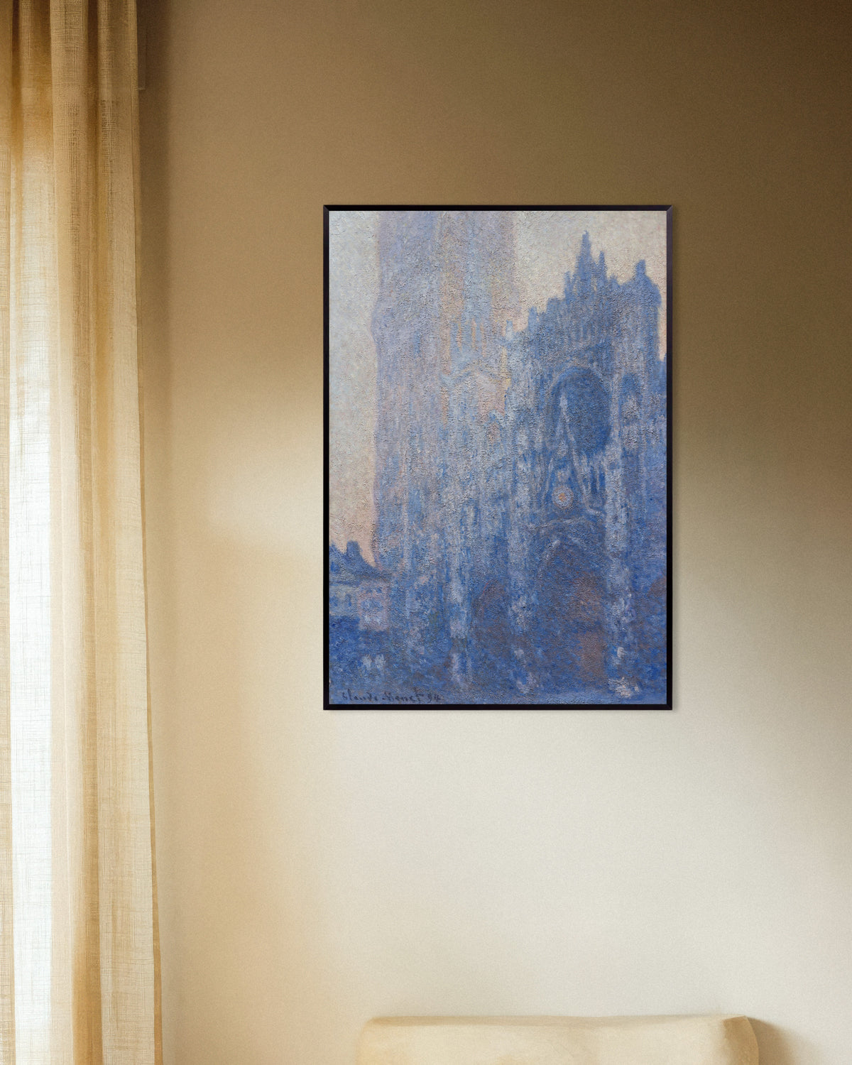 Plakat Katedra w Rouen, portal i wieża d'Albane, efekt poranka (1894), Claude Monet, w metalowej ramie
