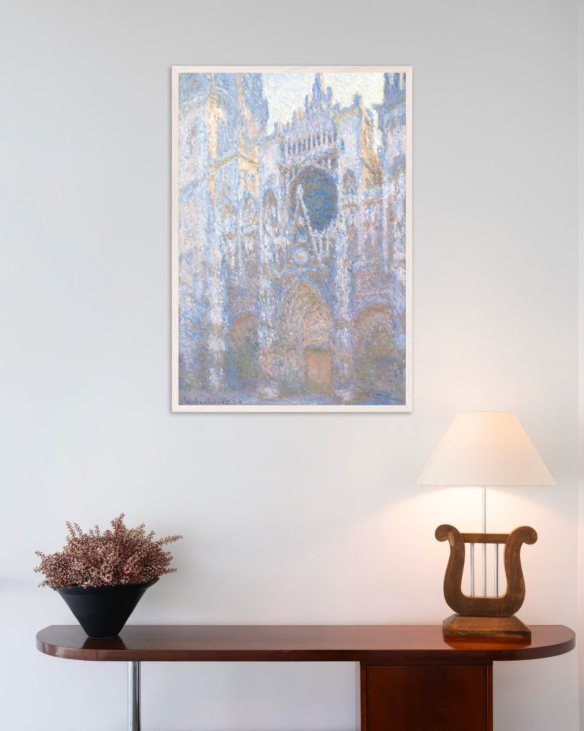 Plakat Katedra w Rouen, fasada zachodnia (1894), Claude Monet, w białej drewnianej ramie