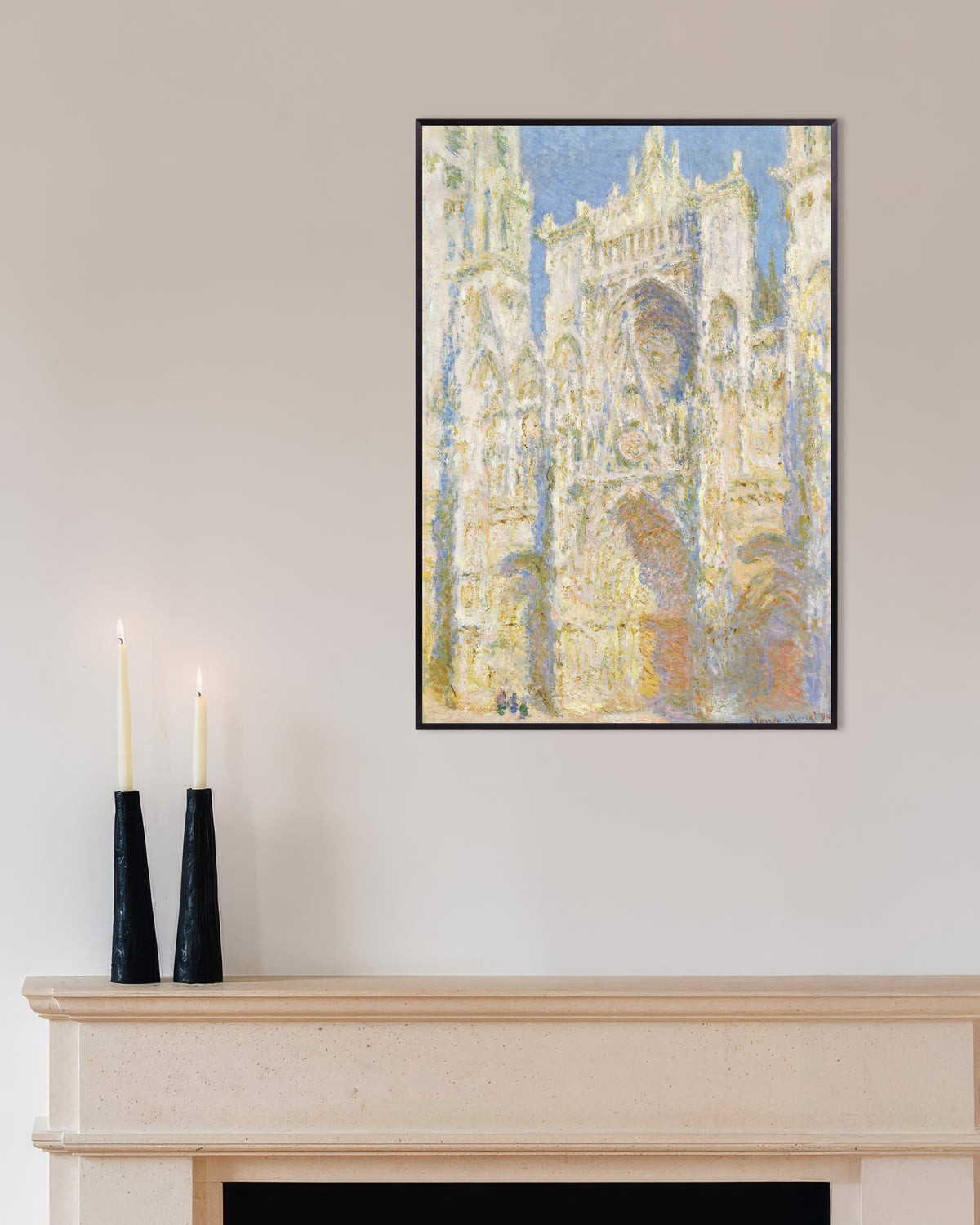 Plakat Katedra w Rouen, fasada zachodnia w pełnym słońcu (1894), Claude Monet, w metalowej ramie