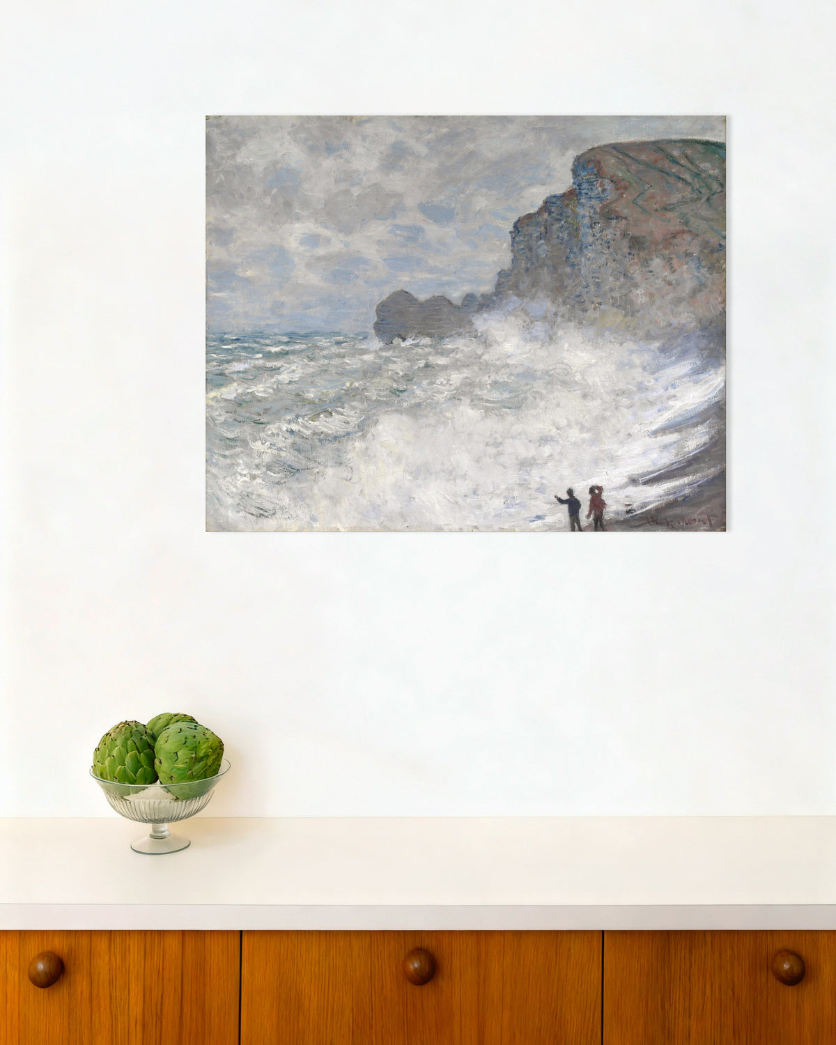 Plakat Sztorm w Étretat (1883), Claude Monet