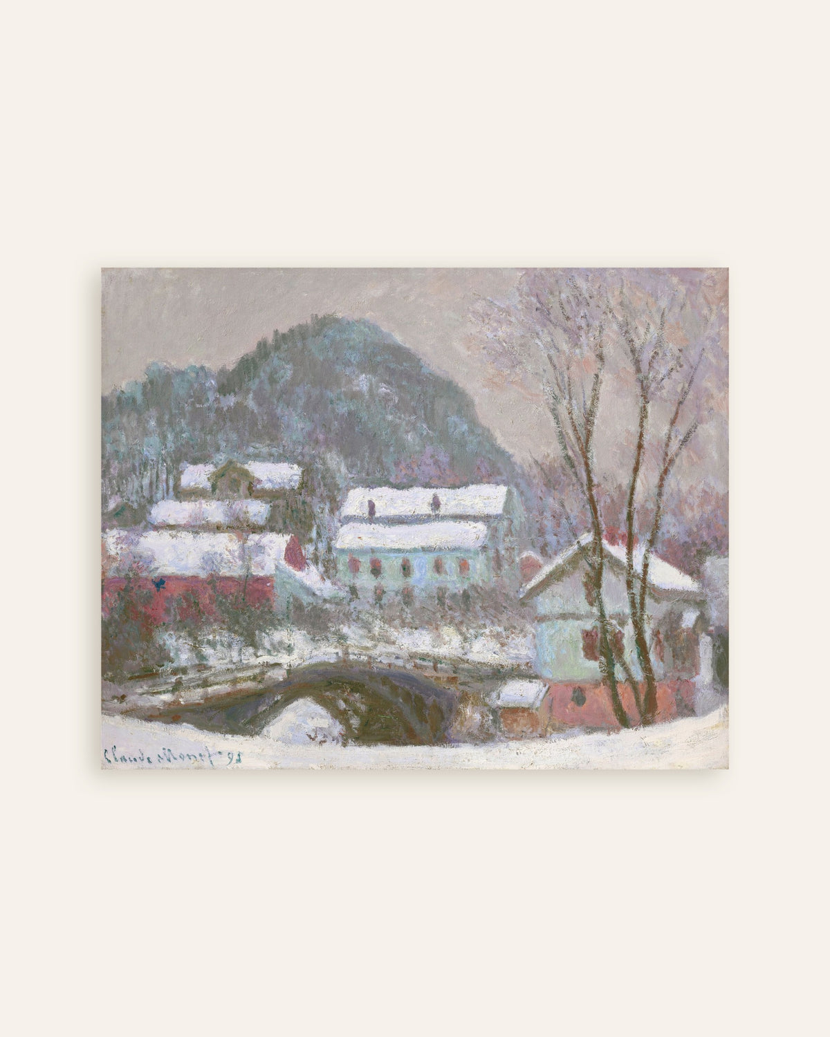 Plakat Sandvika, Norwegia, efekt śniegu (1895), Claude Monet, miniatura