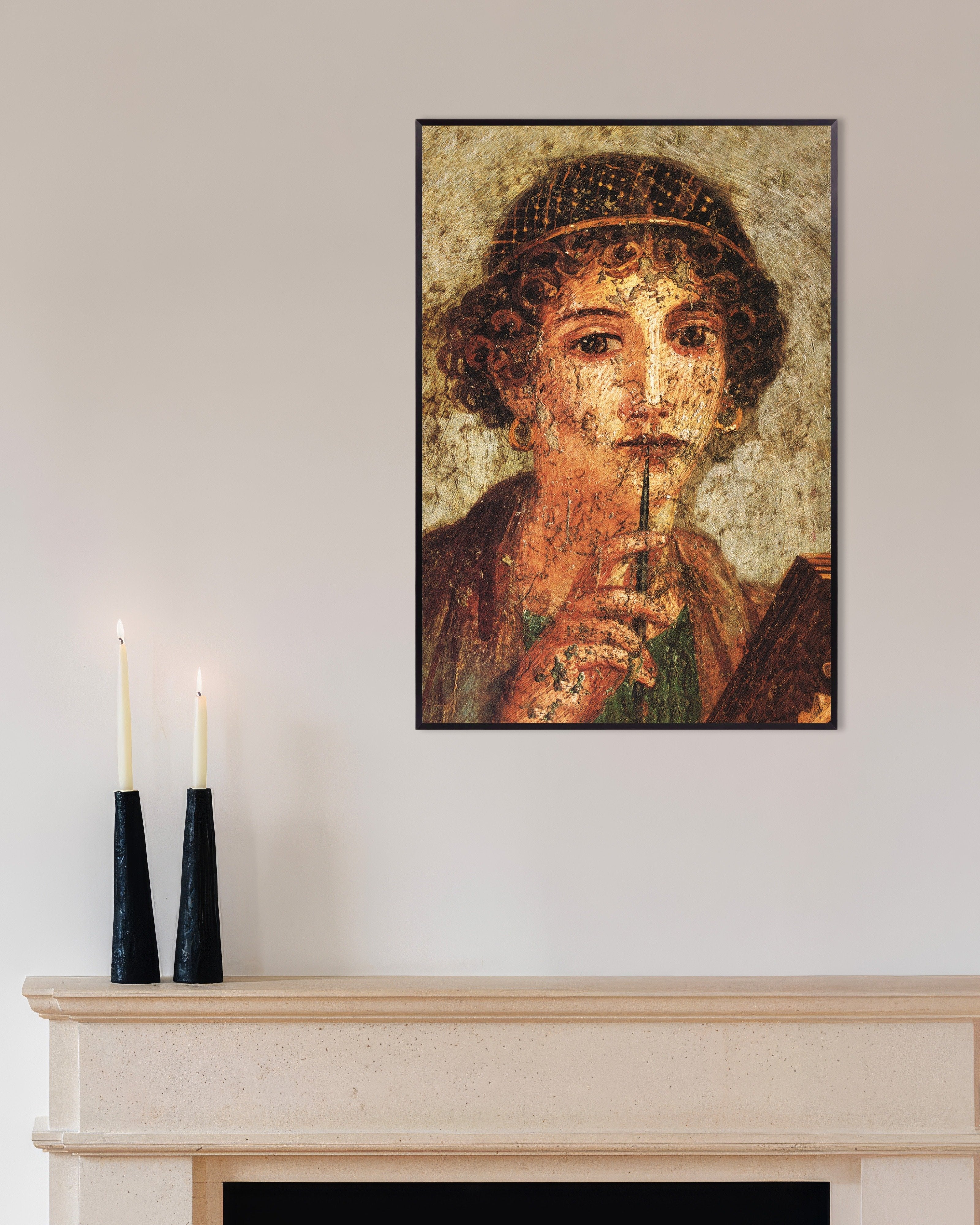 Poster of Sappho fresco detail poster, with metal frame