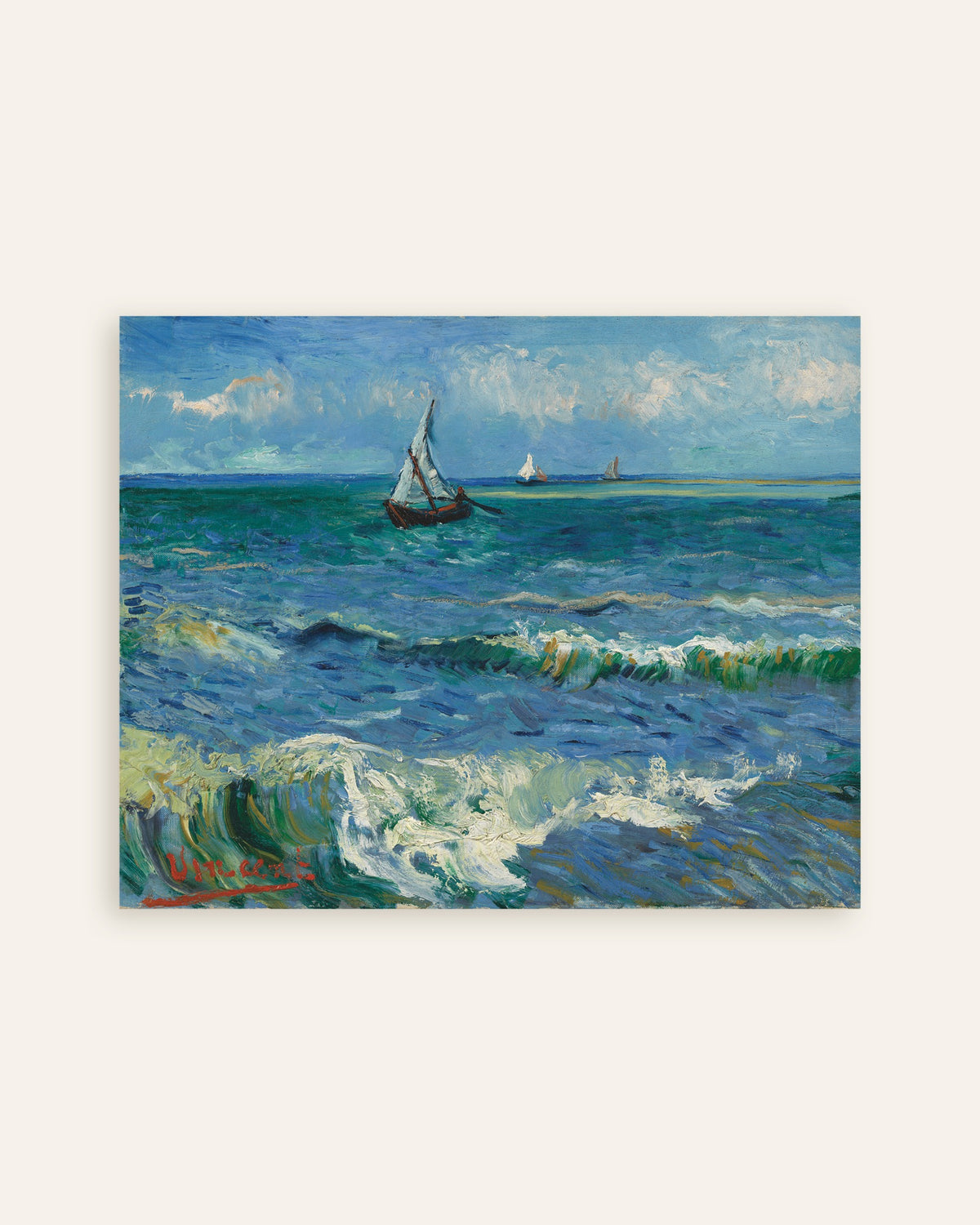 Plakat „Pejzaż morski w okolicach Les Saintes-Maries-de-la-Mer (1888) Vincenta van Gogha”, miniatura
