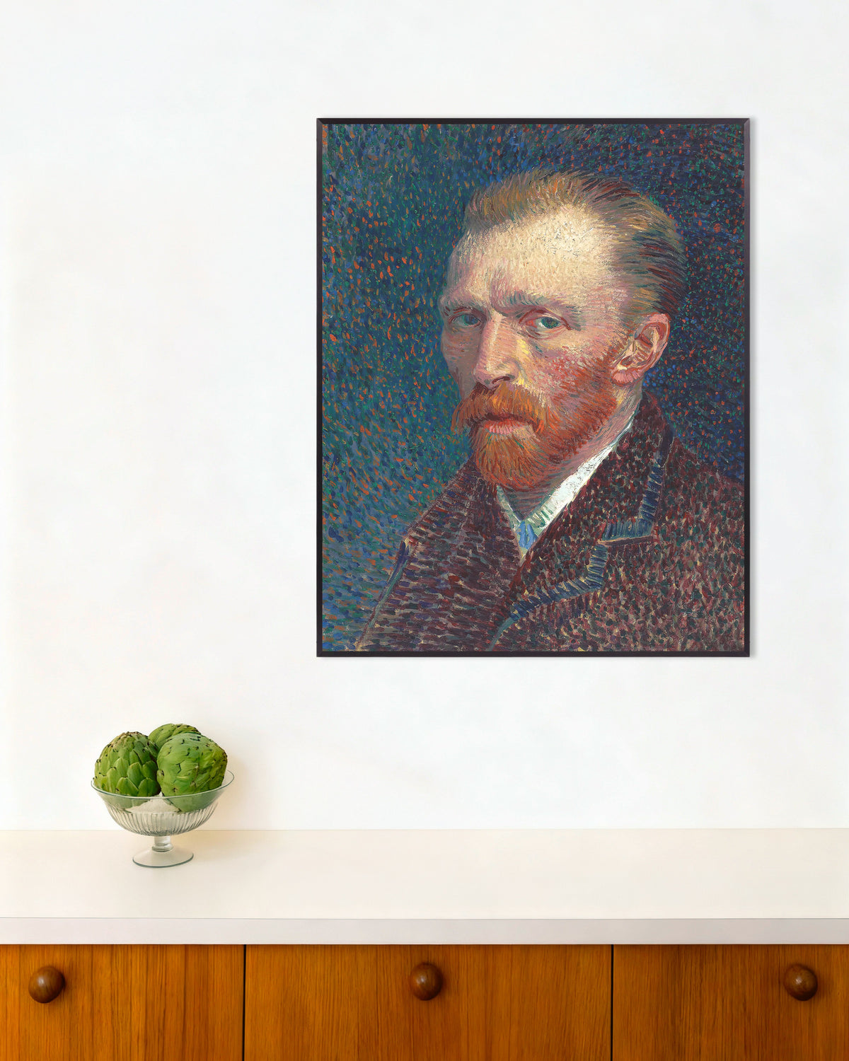 Plakat Autoportret na niebieskim tle w kropki (1887), Vincent van Gogh, w metalowej ramie