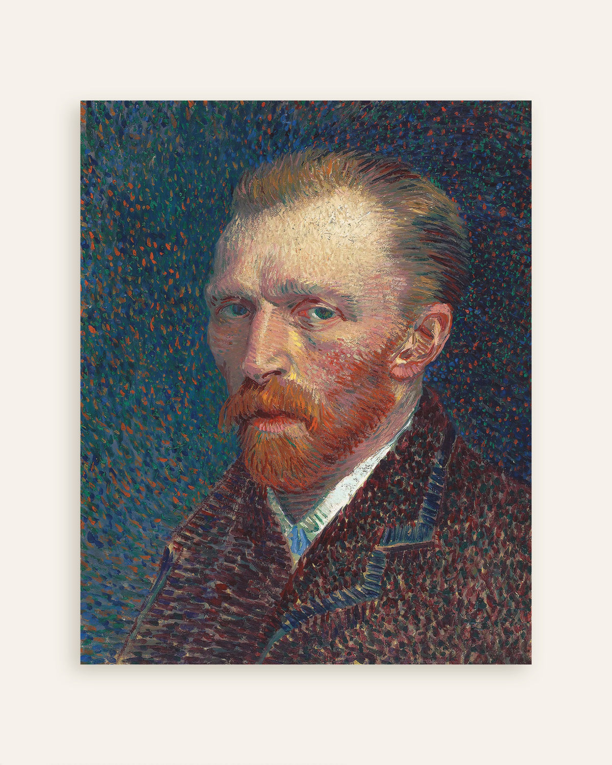 Plakat Autoportret na niebieskim tle w kropki (1887), Vincent van Gogh, miniatura