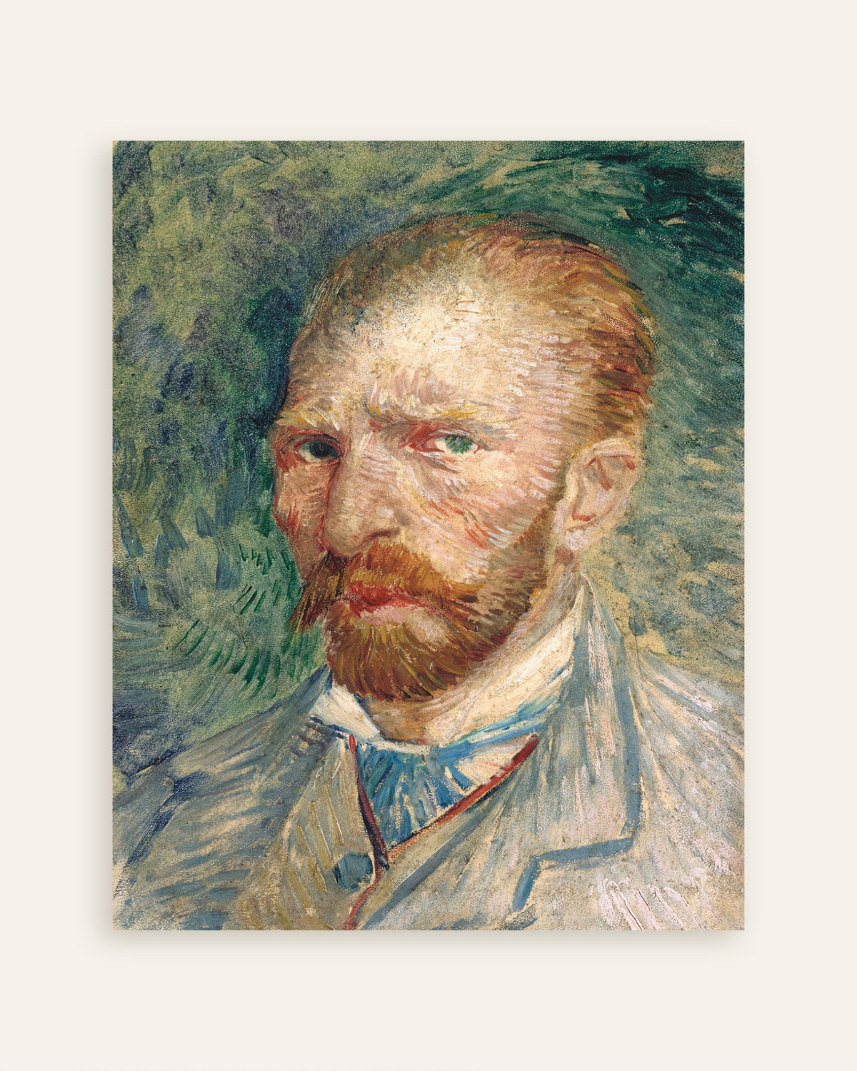 Plakat „Autoportret na zielonym tle (1886) Vincenta van Gogha”, miniatura