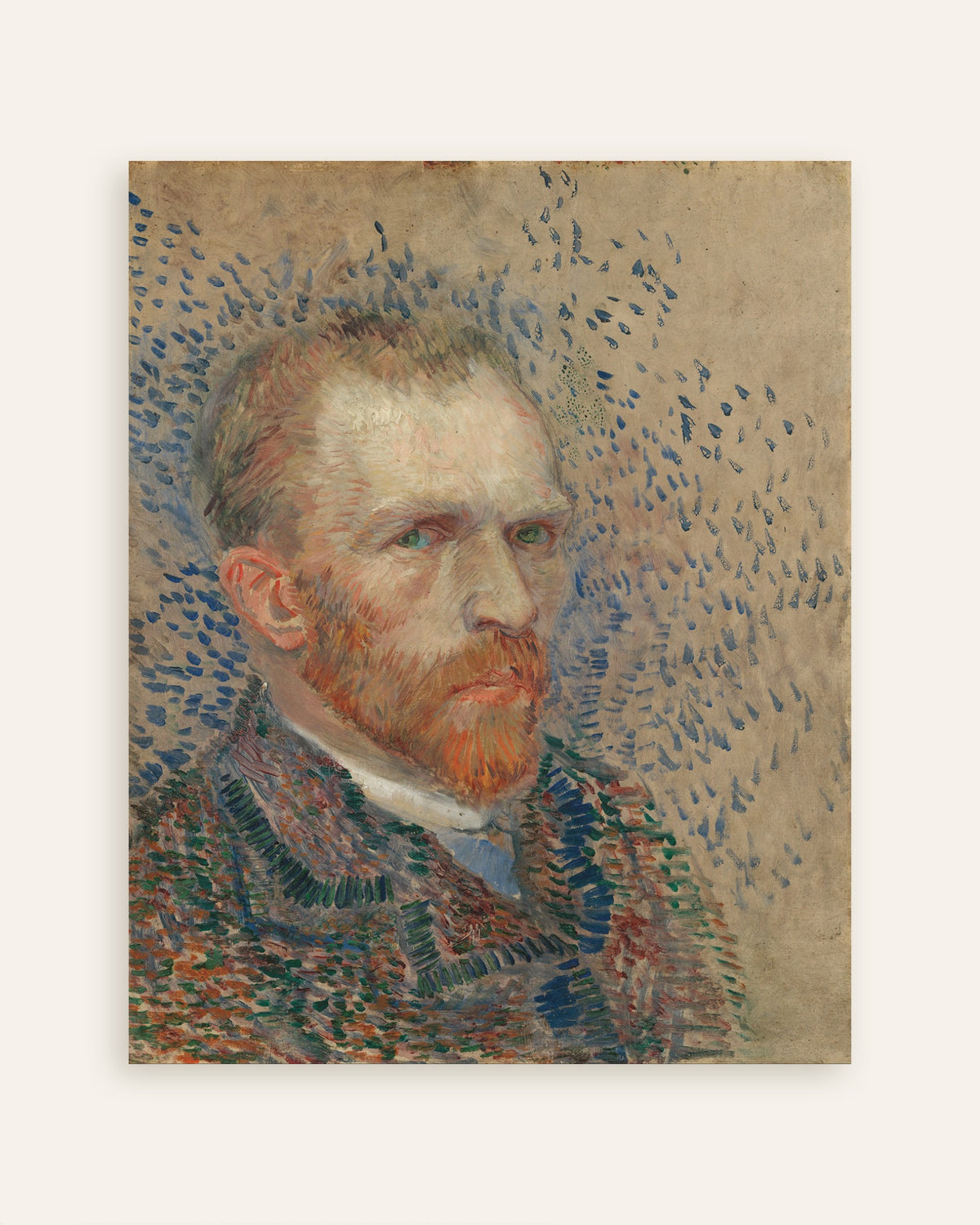 Miniatura plakatu „Autoportret z niebieskimi kreskami (1887) Vincenta van Gogha”