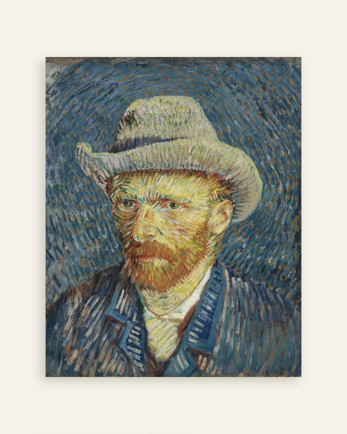 Plakat „Autoportret w szarym filcowym kapeluszu (1887) Vincenta van Gogha”, miniatura