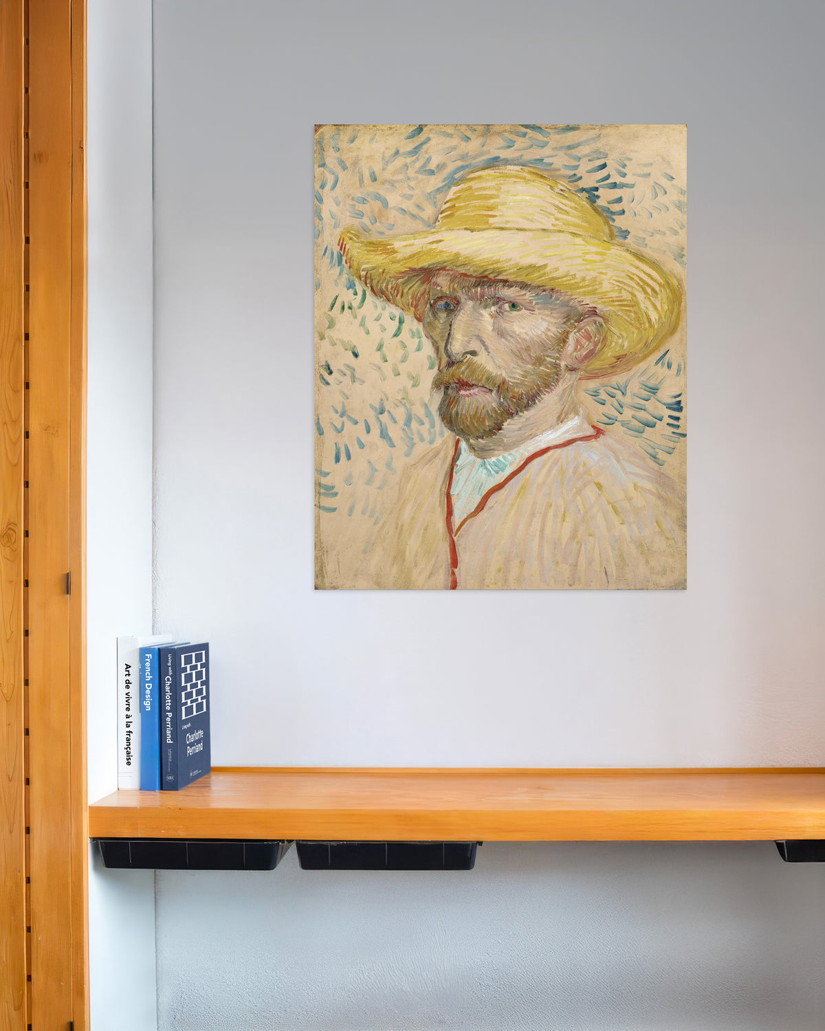 Plakat „Autoportret w słomkowym kapeluszu i fartuchu malarskim (1887), Vincent van Gogh”