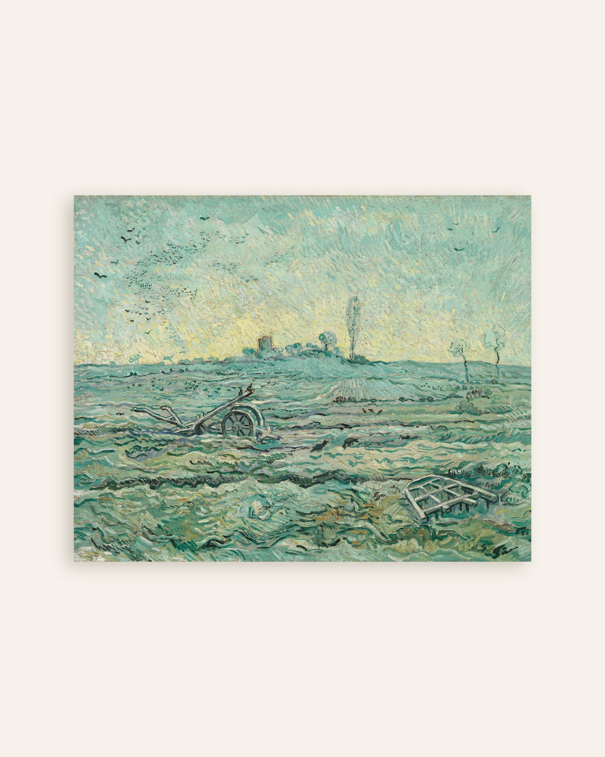 Plakat „Ośnieżone pole z broną, według Milleta (1890), Vincent van Gogh”, miniatura