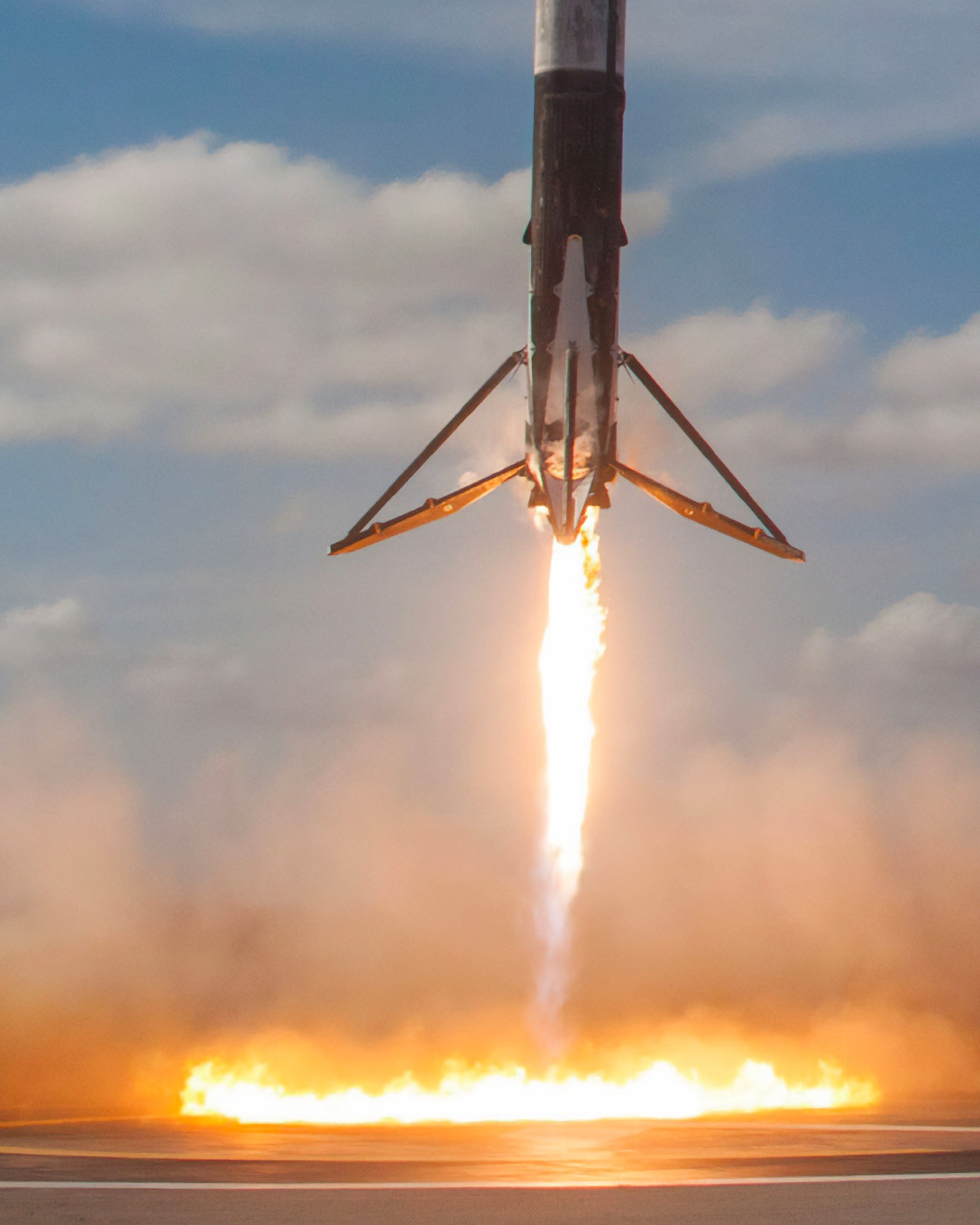 Plakat SpaceX, lądowanie dwóch rakiet