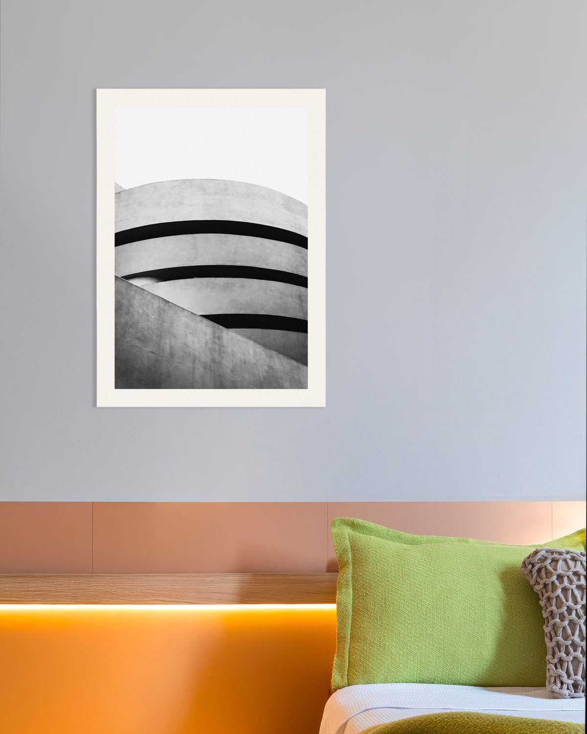 Plakat „Spiralne krzywizny muzeum”