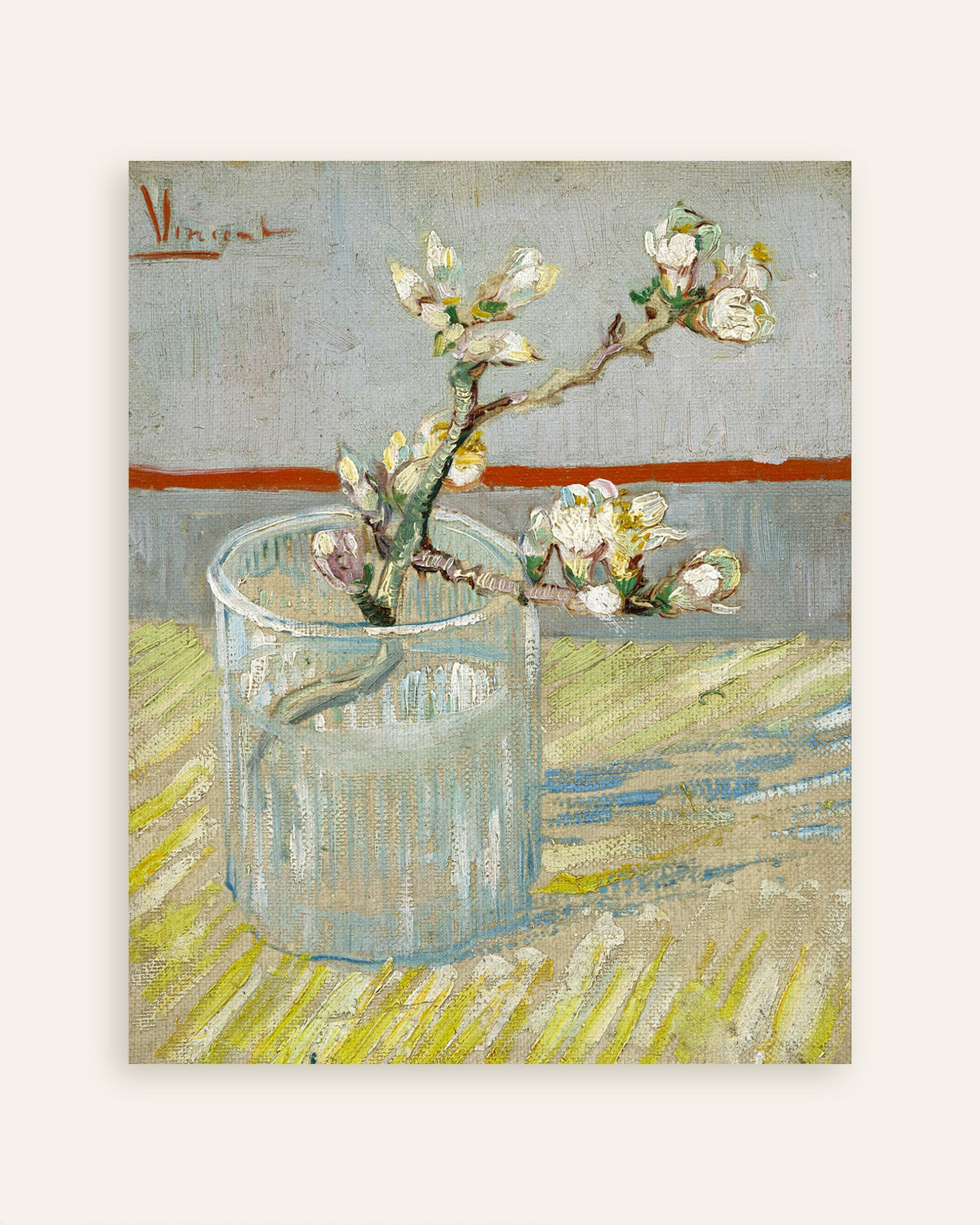 Plakat „Gałązka kwitnącego migdałowca w szklance (1888), Vincent van Gogh”, miniatura