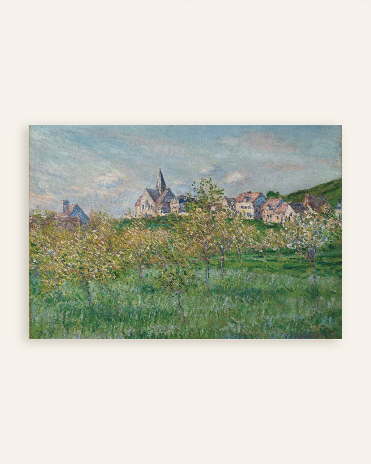 Plakat Wiosna w Giverny, popołudnie (1885), Claude Monet, miniatura