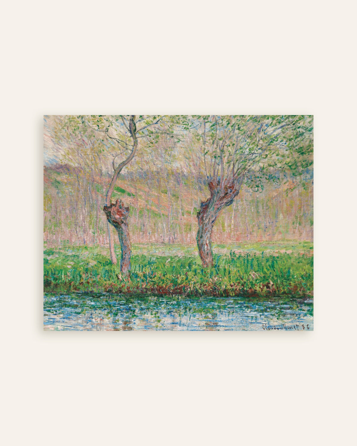 Plakat Wiosna, wierzby (1885), Claude Monet, miniatura