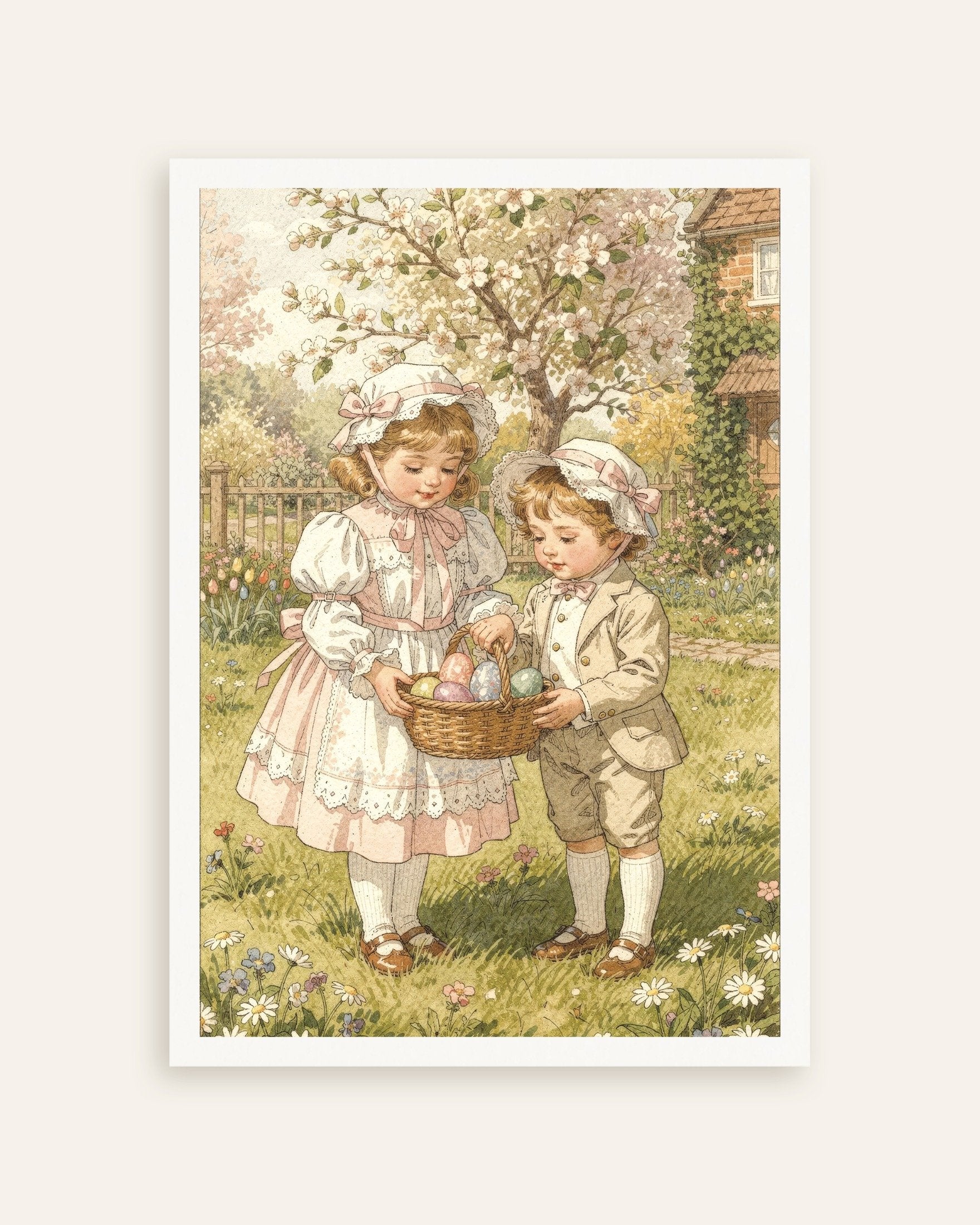 Poster of Springtime Egg Hunt - Vintage Easter Poster, thumbnail